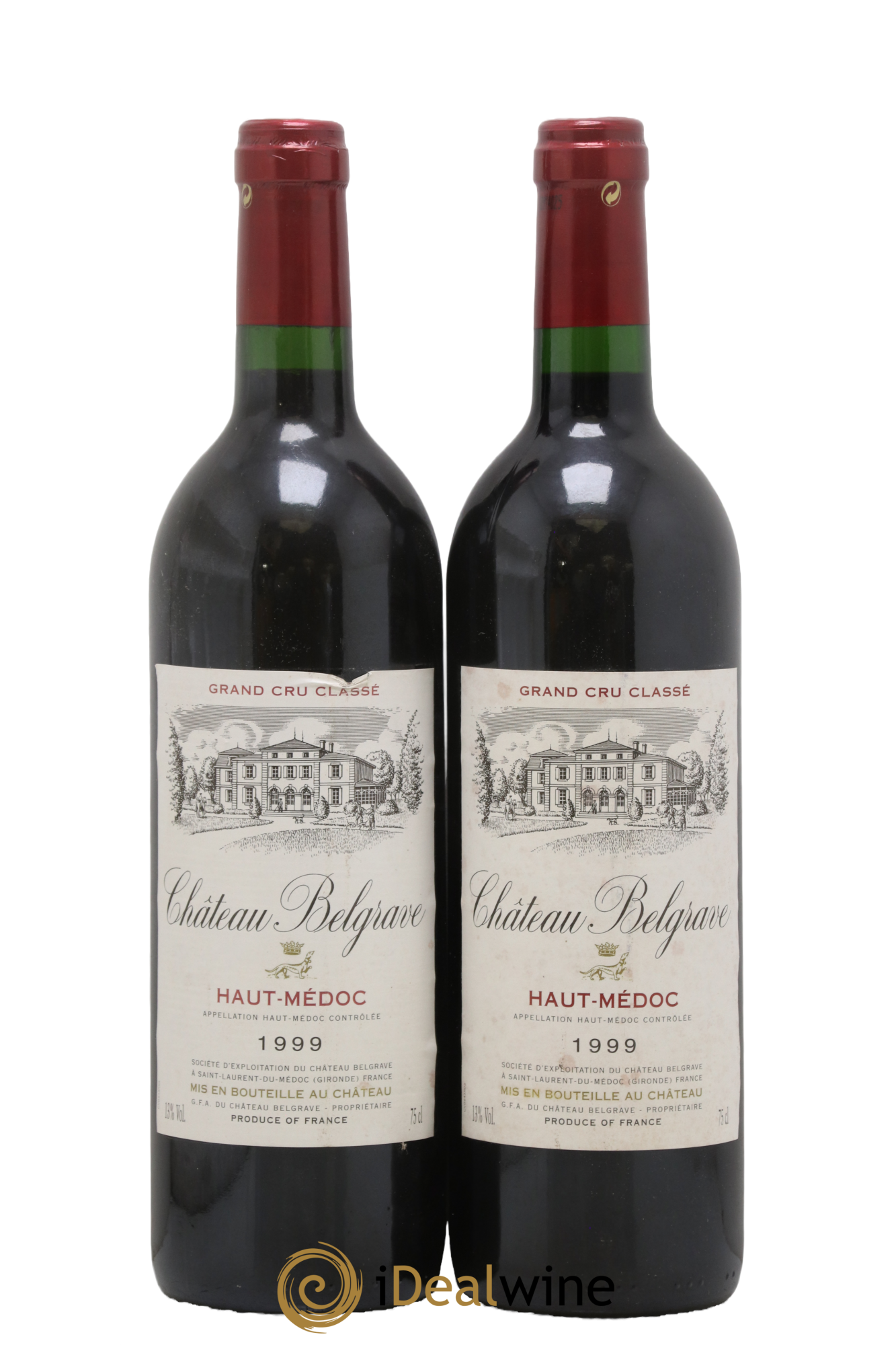 Château Belgrave 5ème Grand Cru Classé 1999 - Lot de 2 bouteilles - 0