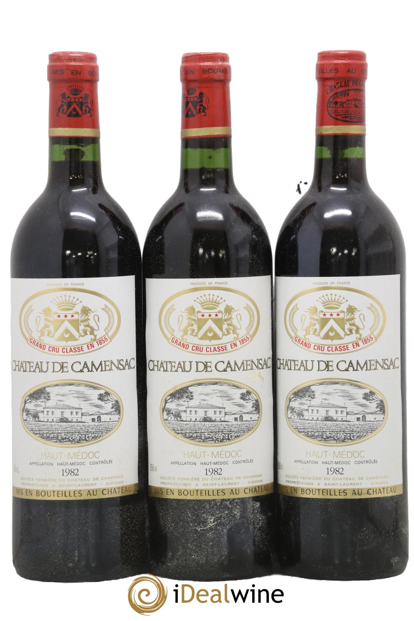 Château Camensac 5ème Grand Cru Classé  1982 - Lot of 3 bottles - 0