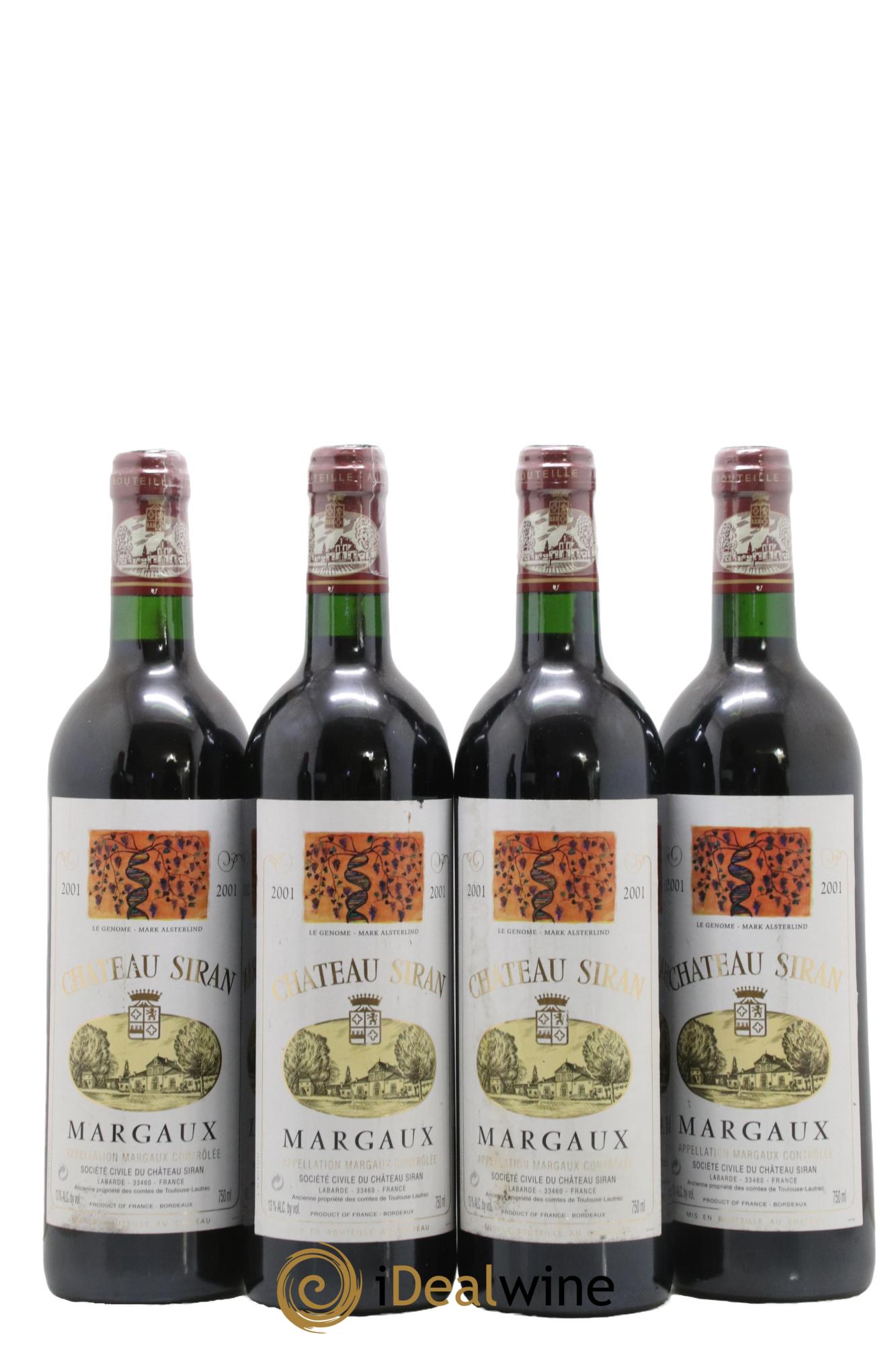 Château Siran 2001 - Lot de 4 bouteilles - 0