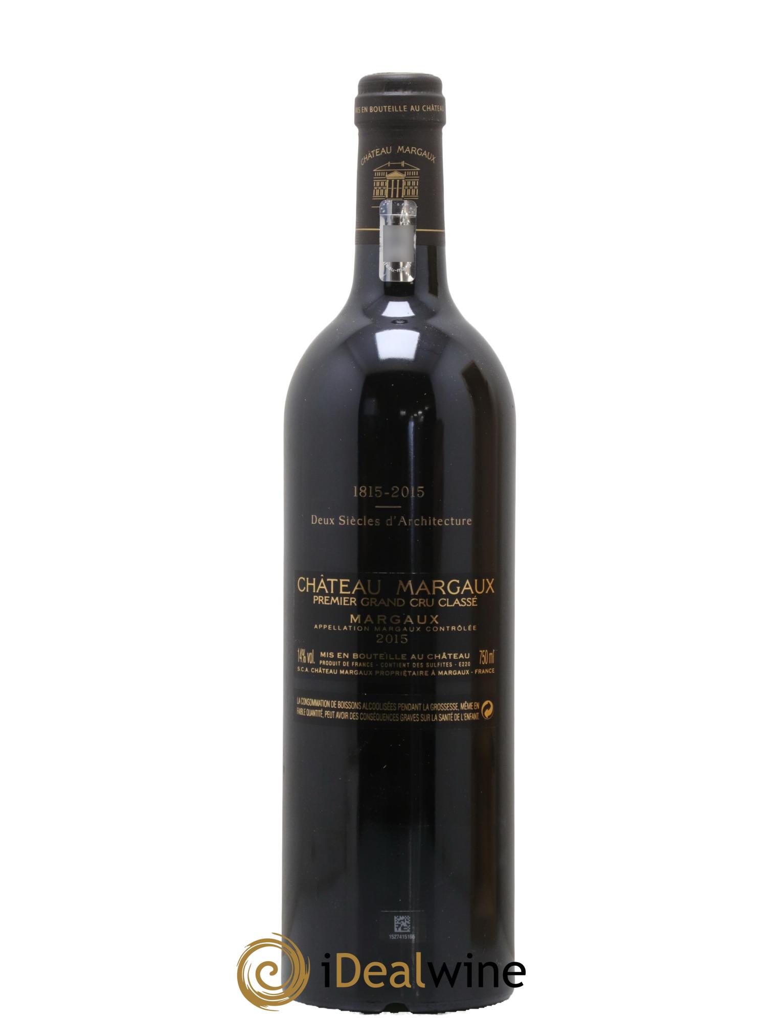 Château Margaux 1er Grand Cru Classé 2015 - Lot de 1 bouteille - 2