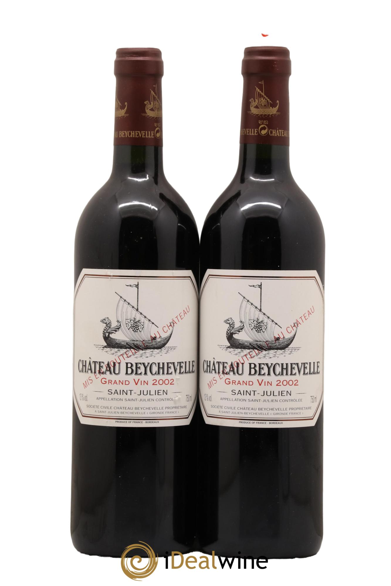 Château Beychevelle 4ème Grand Cru Classé 2002 - Lot de 2 bouteilles - 0