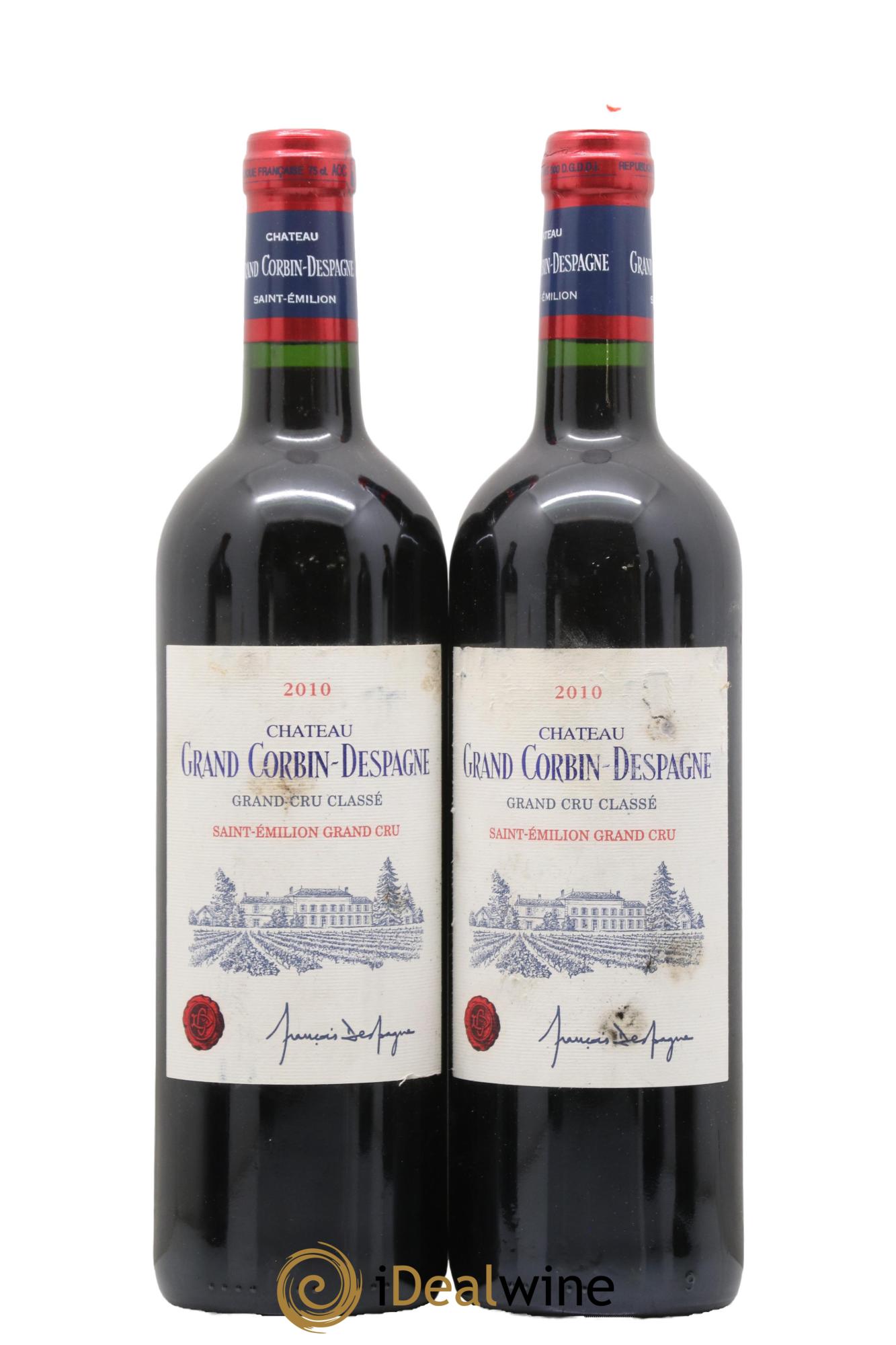 Château Grand Corbin Despagne Grand Cru Classé 2010 - Posten von 2 Flaschen - 0