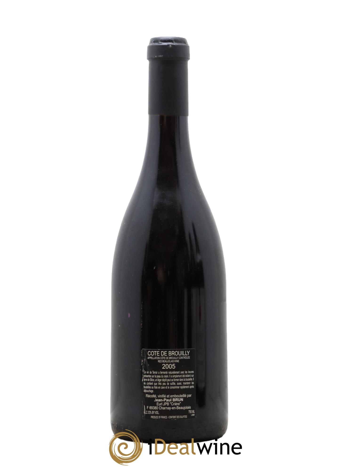 Côte de Brouilly Terres dorées - J-P. Brun (Domaine des) 2005 - Lot de 1 bouteille - 1