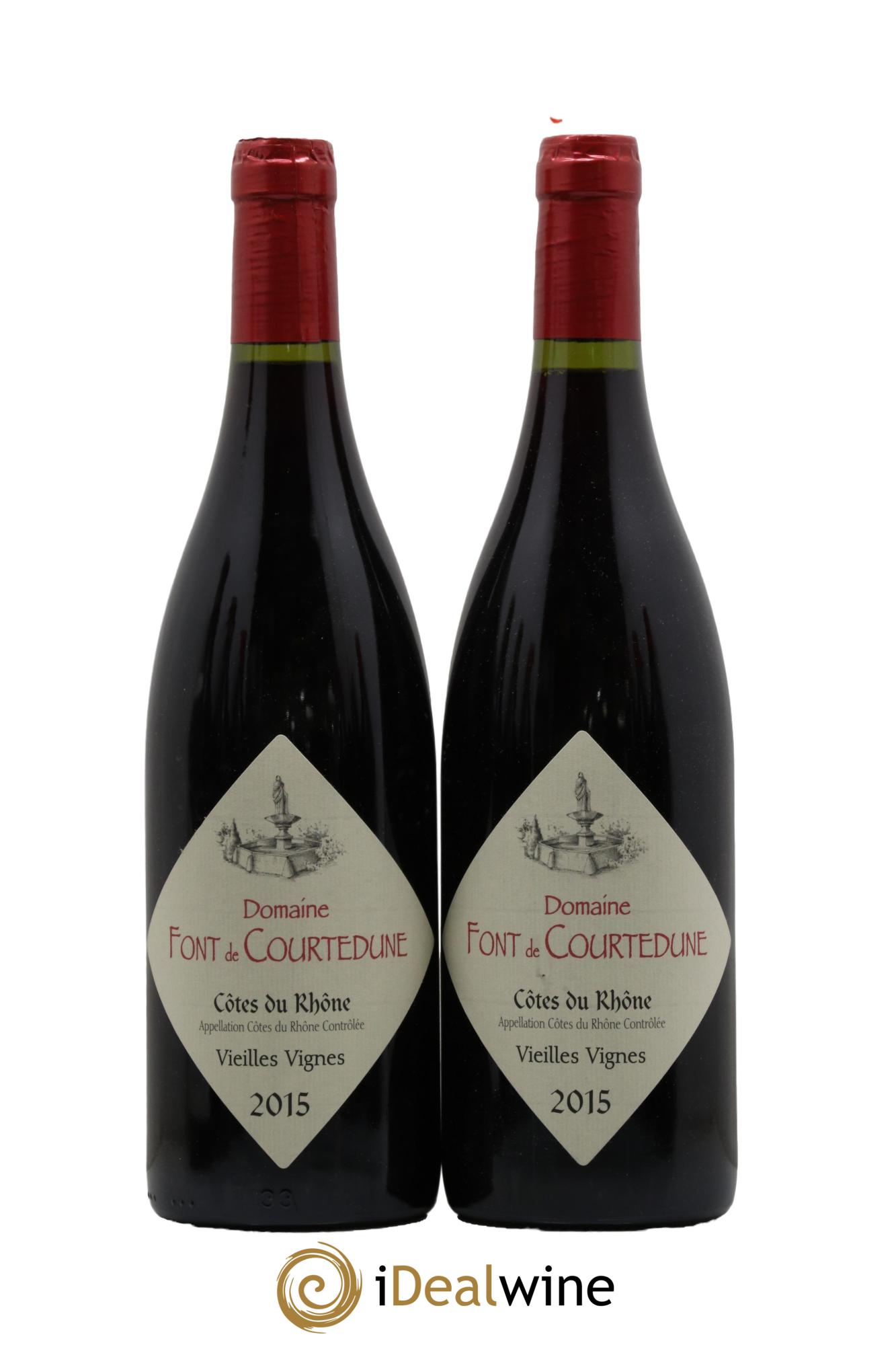 Côtes-du-Rhône Vieilles Vignes Domaine Font de Courtedune 2015 - Posten von 2 Flaschen - 0