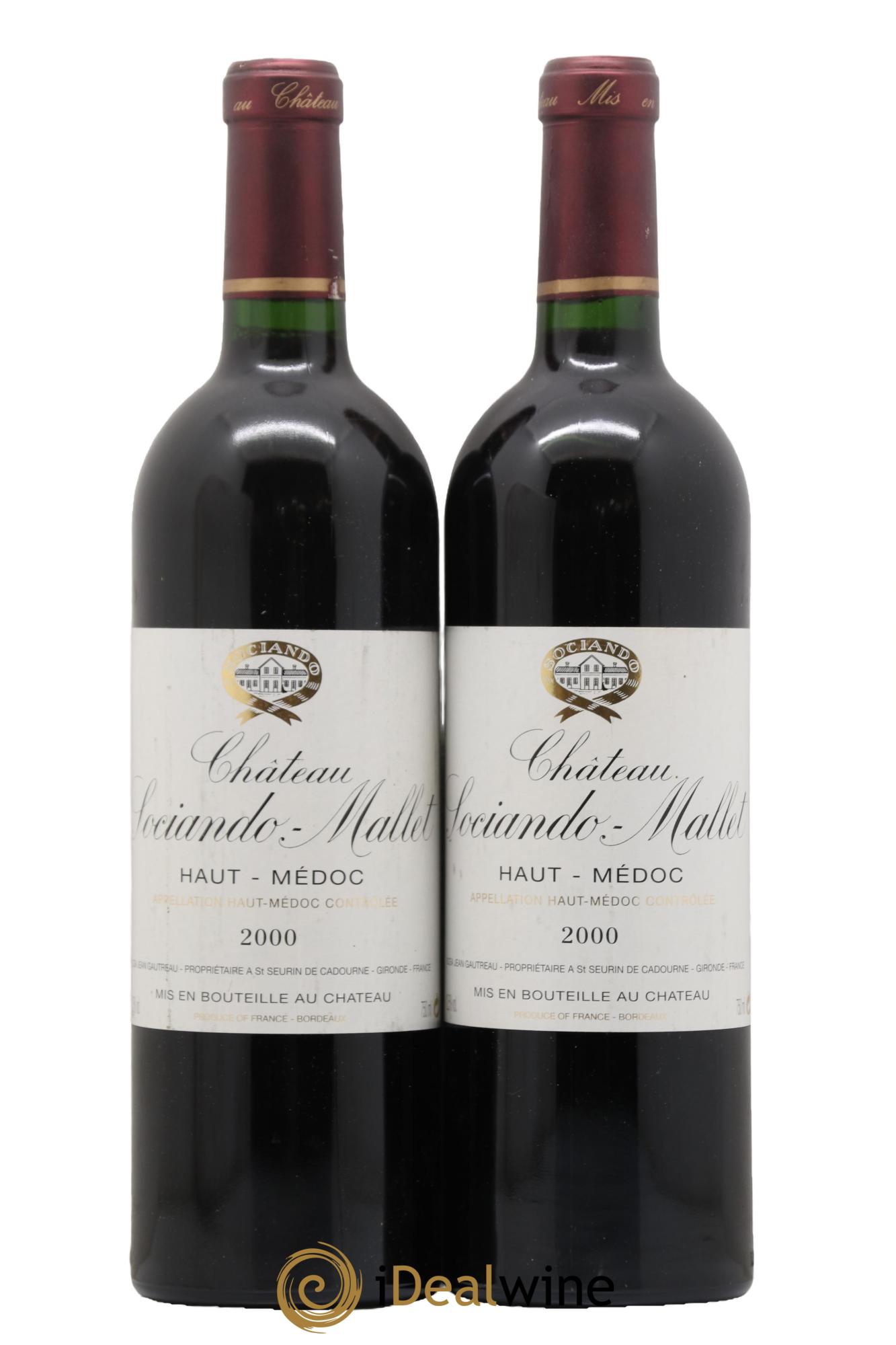 Château Sociando Mallet 2000 - Posten von 2 Flaschen - 0