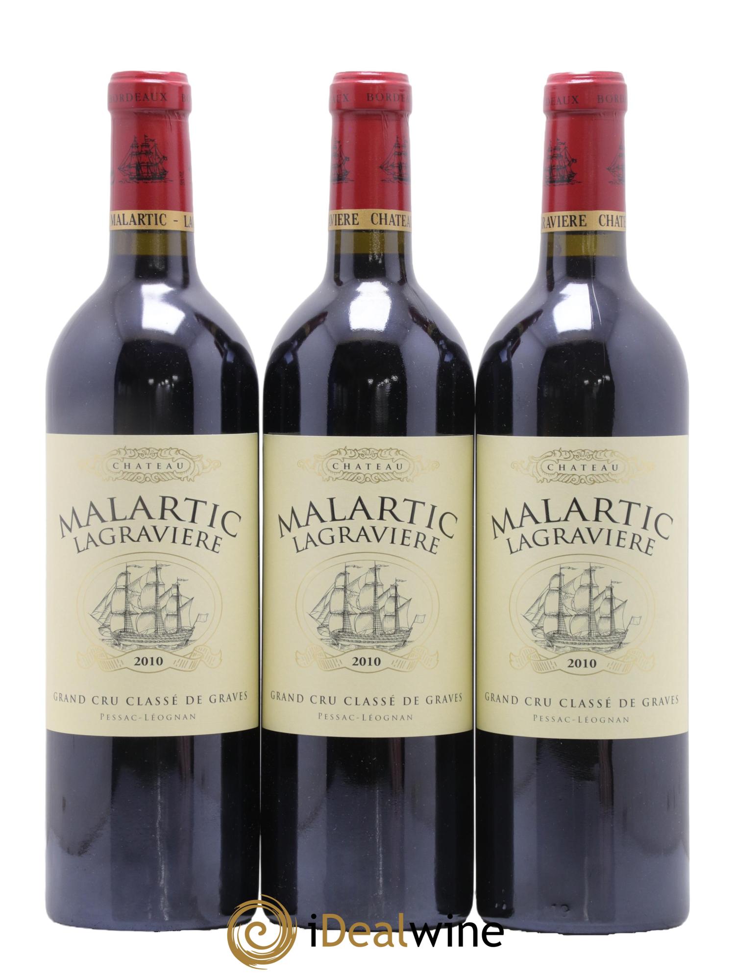 Château Malartic-Lagravière Cru Classé de Graves 2010 - Lot de 3 bouteilles - 0