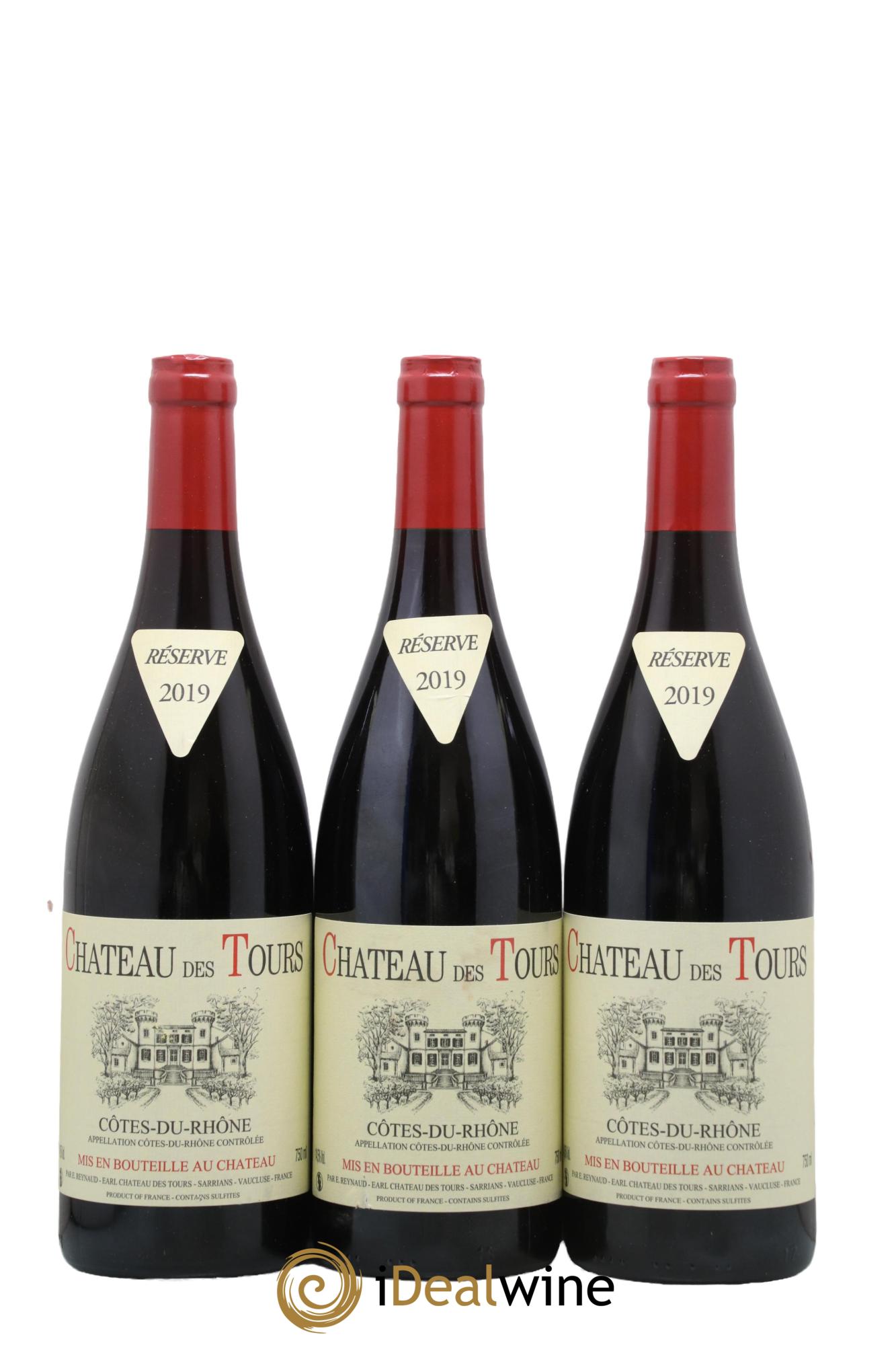 Côtes-du-Rhône Château des Tours Emmanuel Reynaud 2019 - Lot de 3 bouteilles - 0