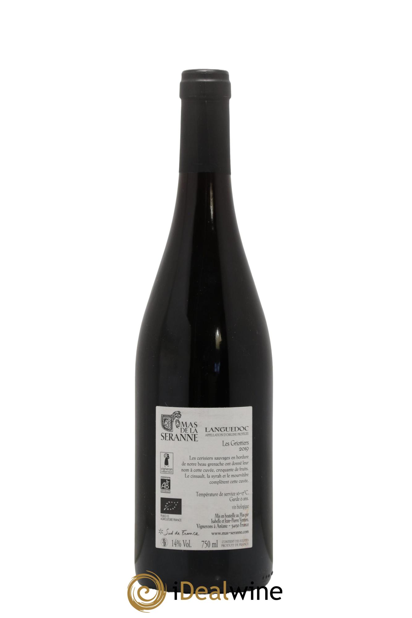 AOP Languedoc Les Griottiers Mas de la Seranne 2019 - Lot de 1 bouteille - 1