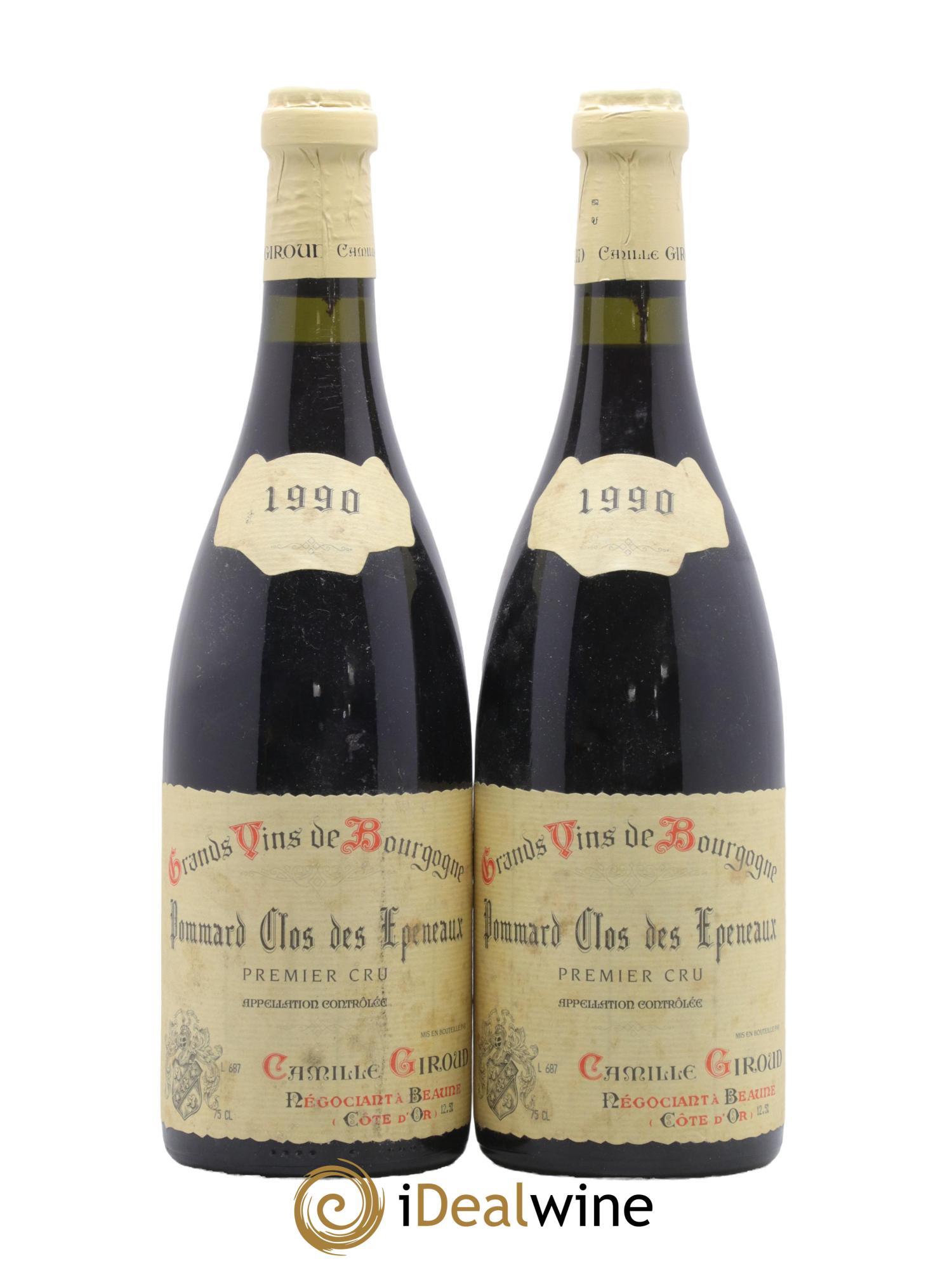 Pommard 1er Cru Clos des Epeneaux Camille Giroud 1990 - Lot de 2 bouteilles - 0
