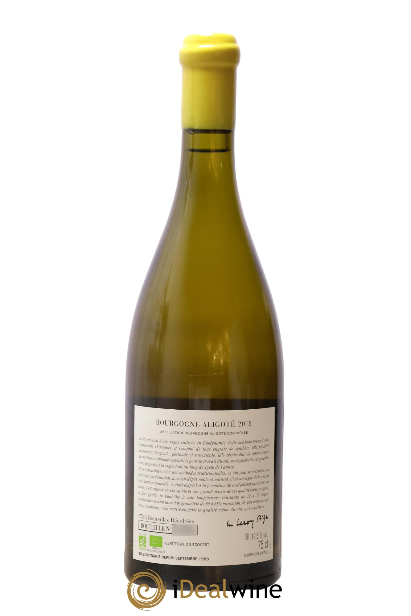 Bourgogne Aligoté Sous Chatelet d'Auvenay (Domaine) 2018 - Lot of 1 bottle - 1