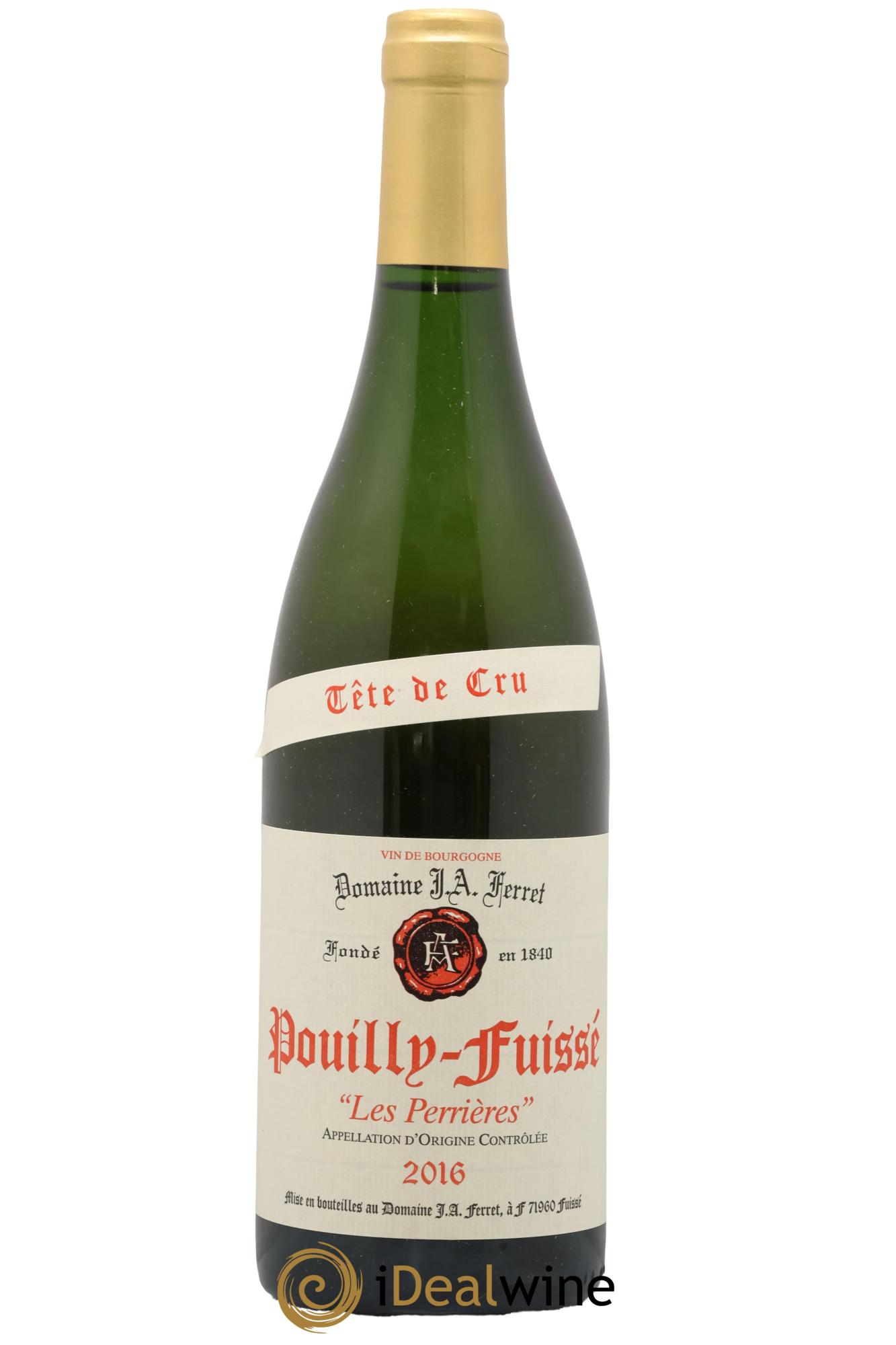 Pouilly-Fuissé Tête de Cru Les Perrières J.A. Ferret (Domaine) 2016 - Lot de 1 bouteille - 0