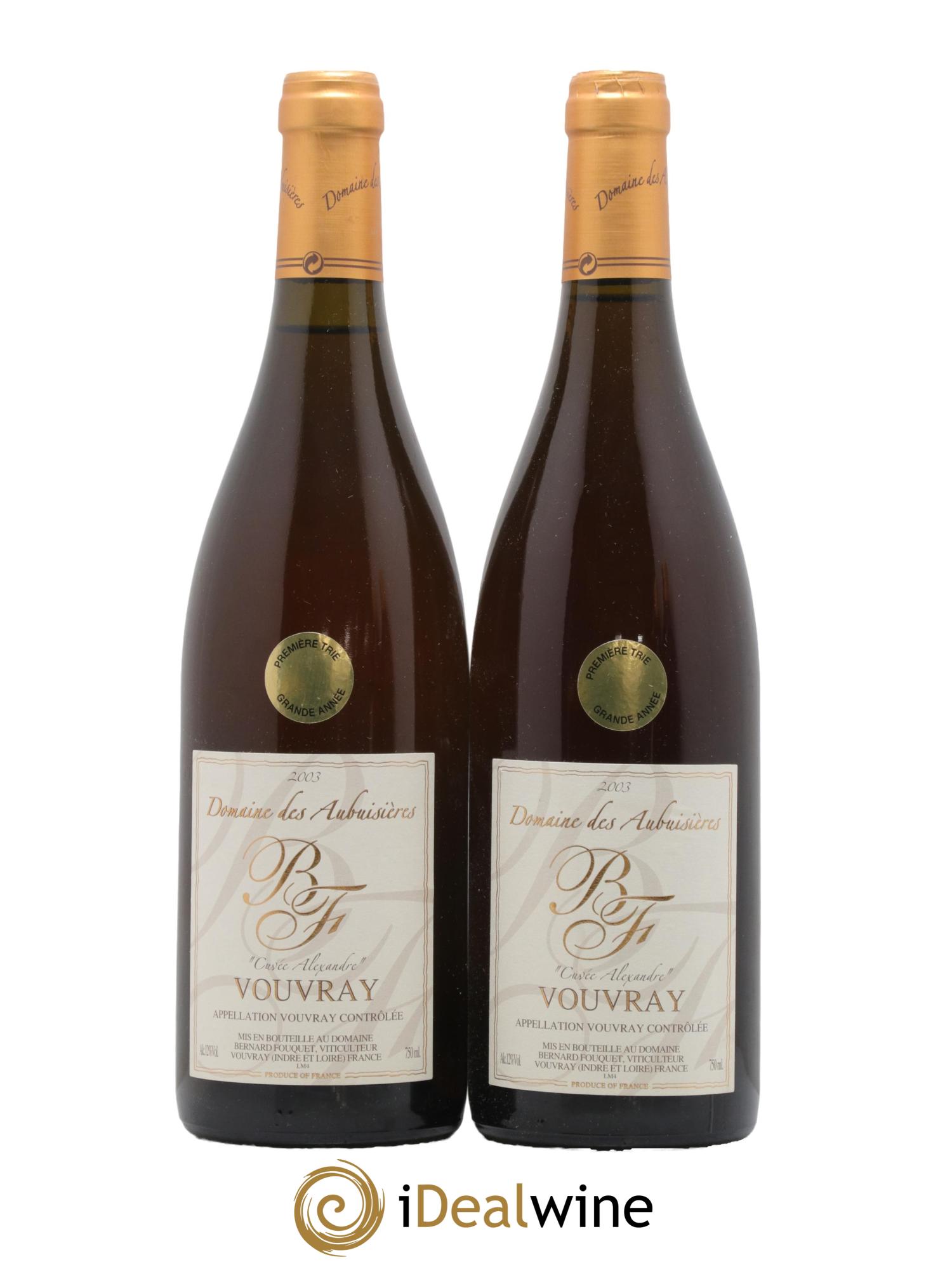 Vouvray Première Trie Cuvée Alexandre Domaine Des Aubuisières 2003 - Lotto di 2 bottiglie - 0