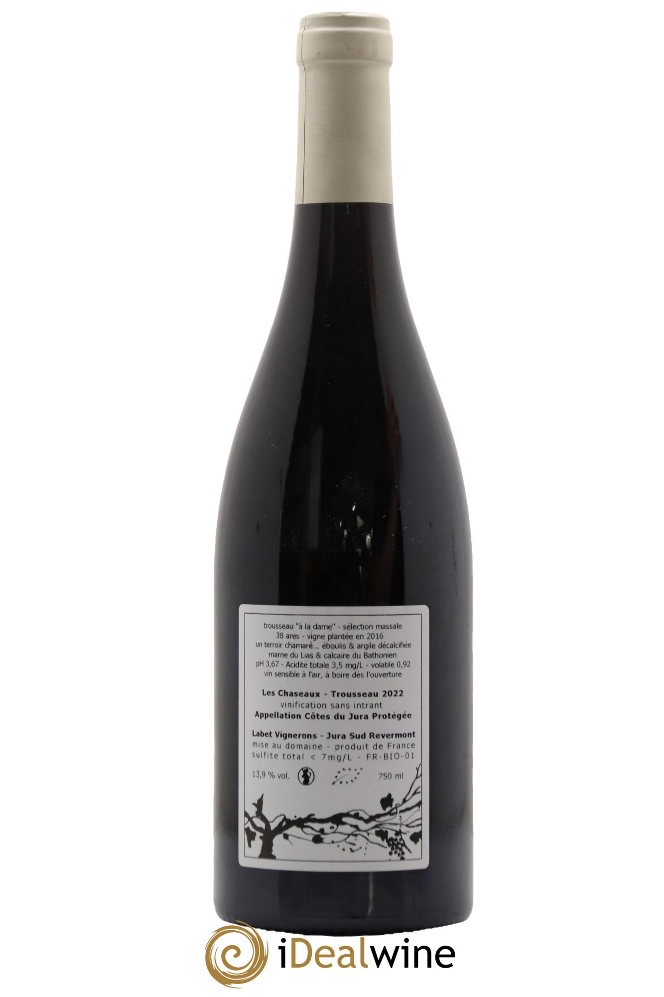 Côtes du Jura Trousseau Les Chaseaux Romain - Julien - Charline Labet 2022 - Lot de 1 bouteille - 1