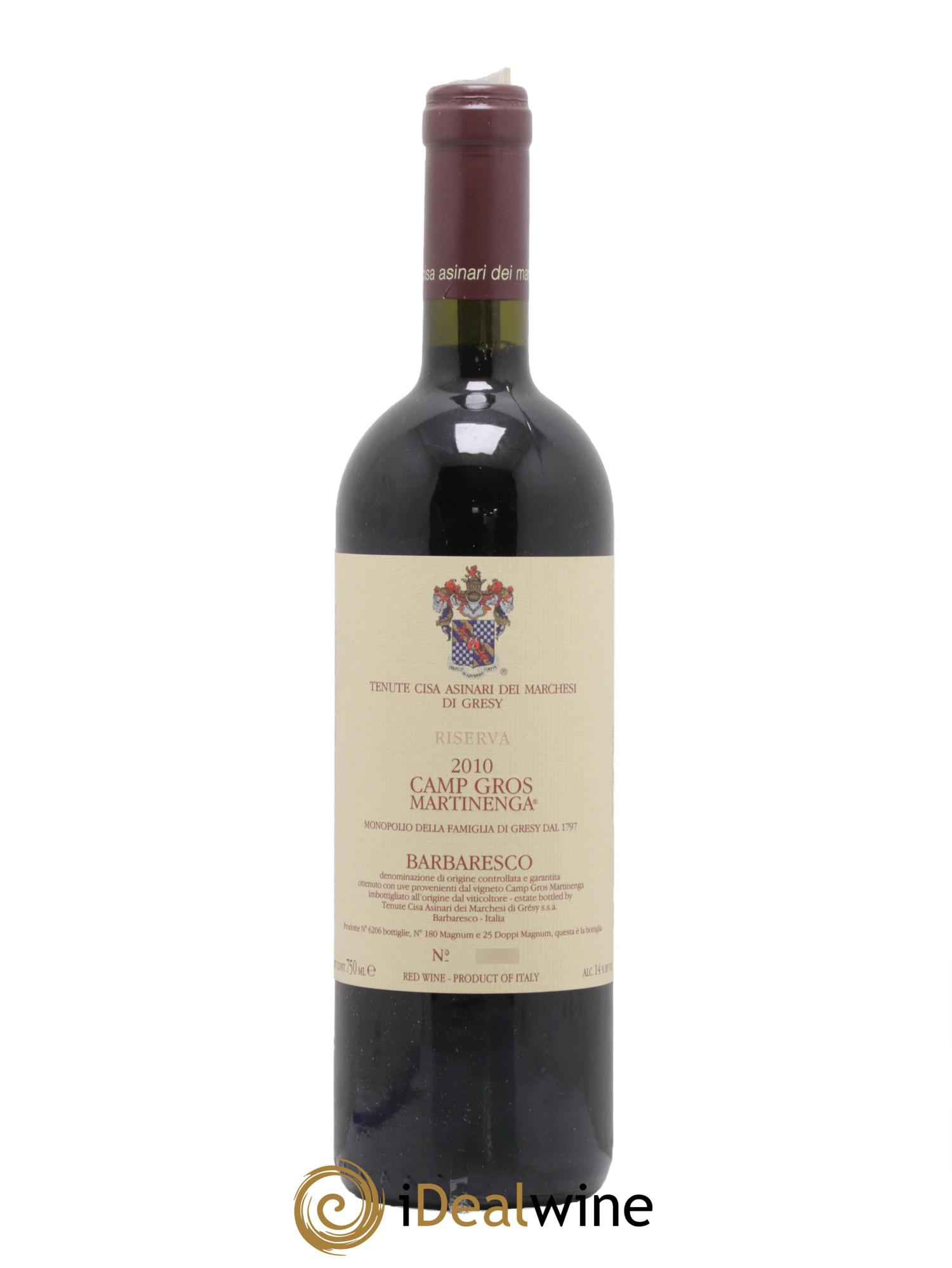Barbaresco DOCG Riserva Camp Gros Martinenga Marchesi Di Gresy 2010 - Lot de 1 bouteille - 0