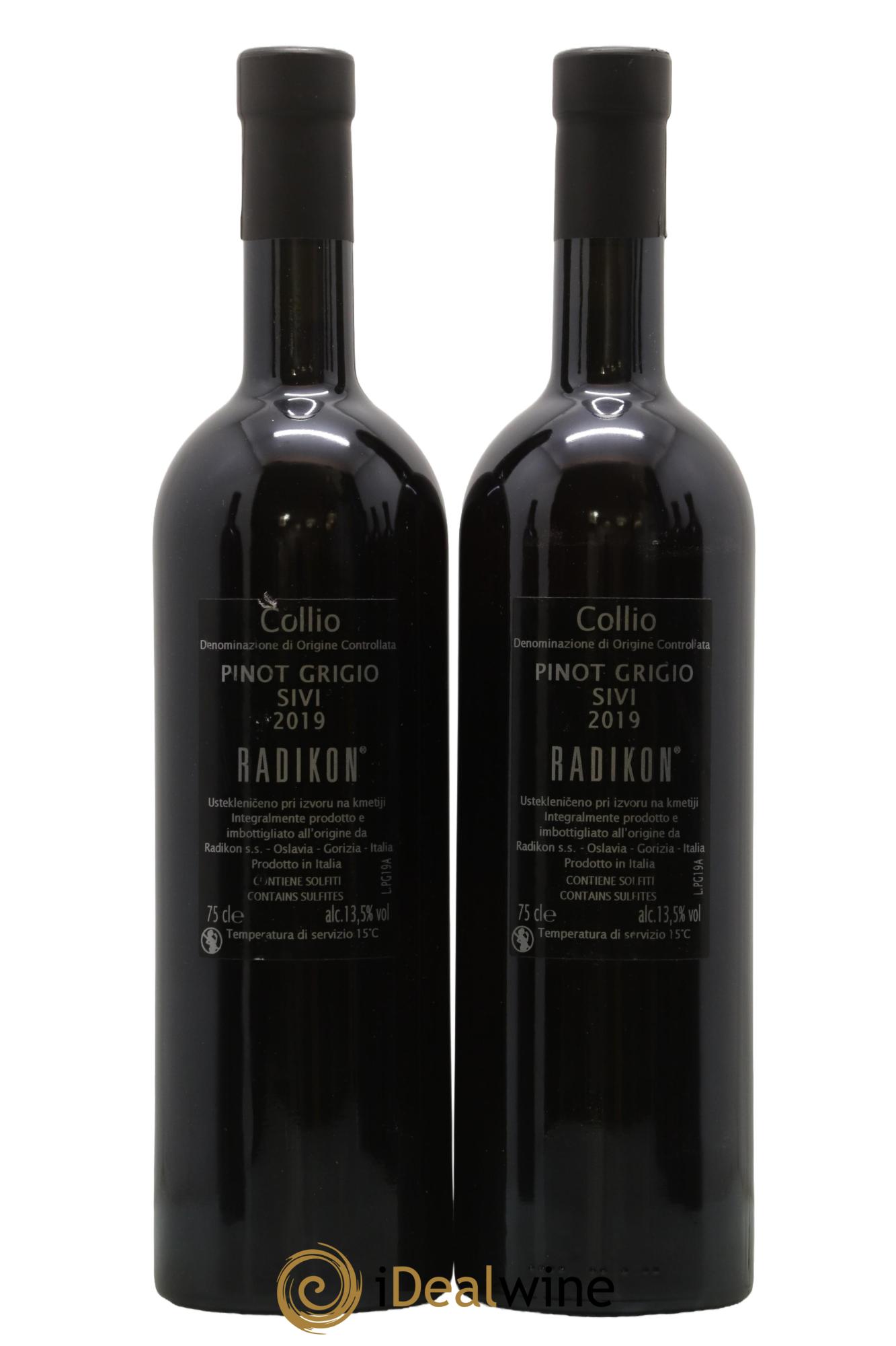 Italie IGT Collio Pinot Grigio Sivi Radikon 2019 - Lot of 2 bottles - 1