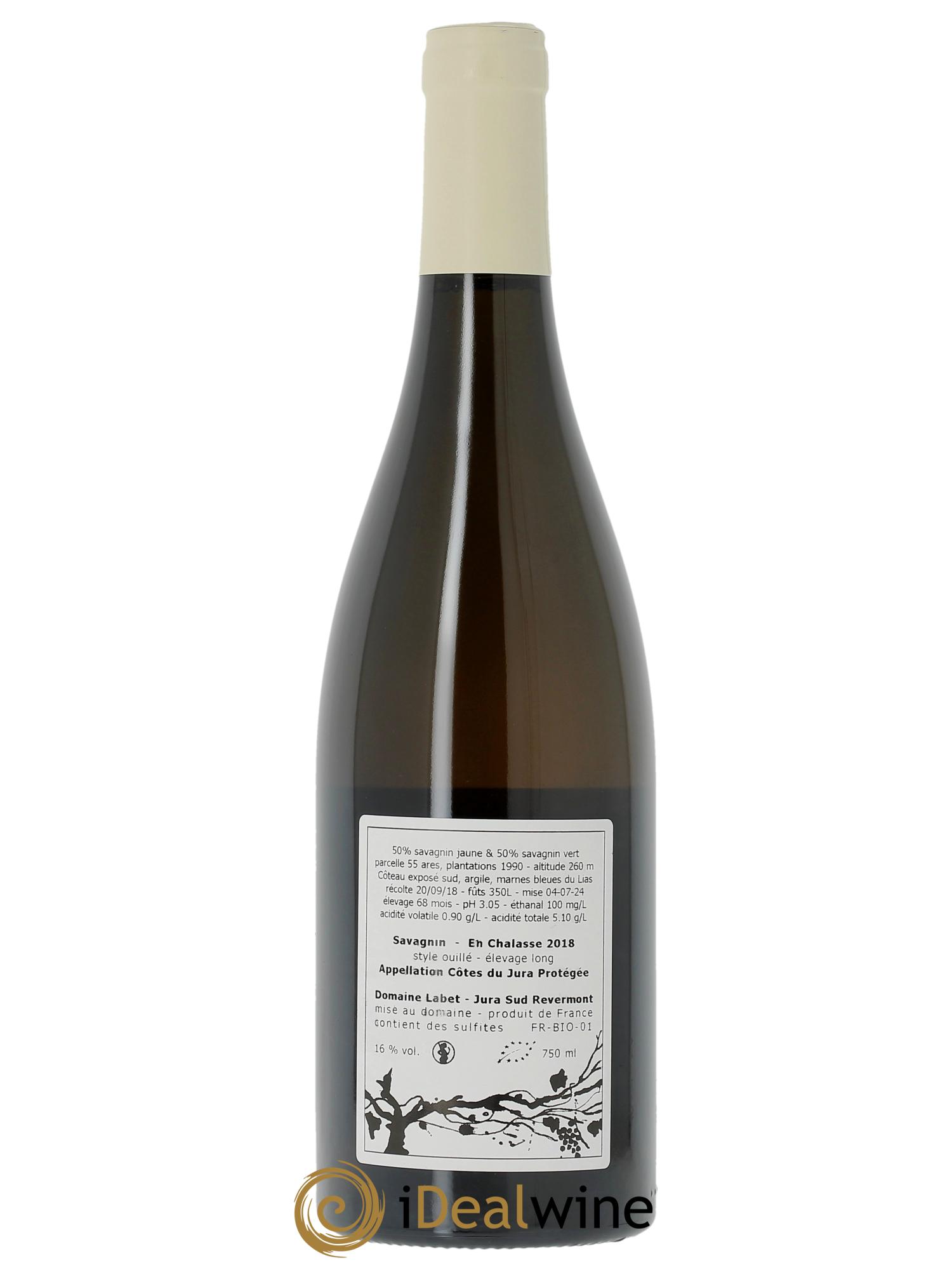 Côtes du Jura Savagnin en Chalasse Elevage Long Romain - Julien  - Charline Labet  2018 - Lotto di 1 bottiglia - 1