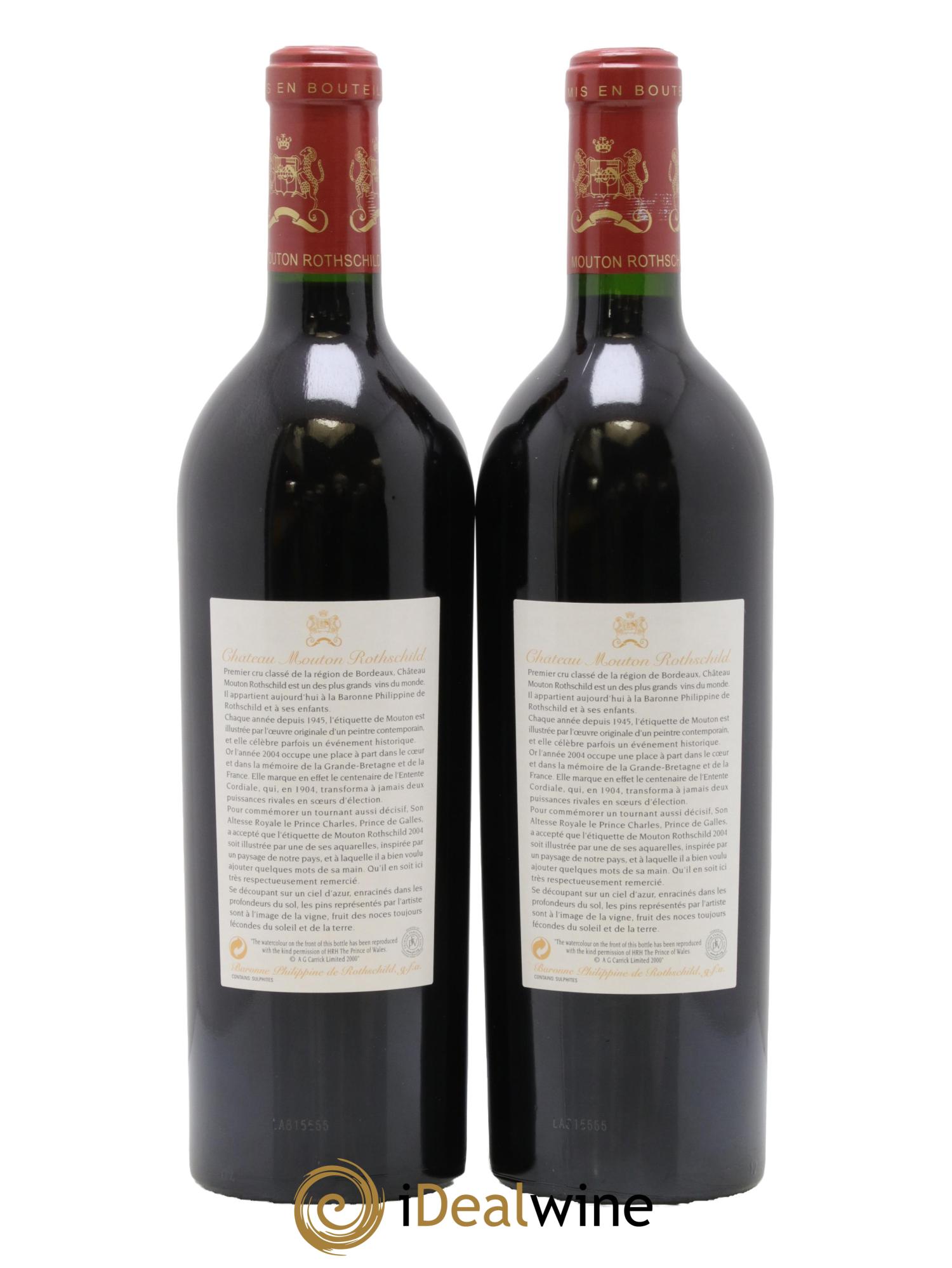 Château Mouton Rothschild 1er Grand Cru Classé 2004 - Lot of 2 bottles - 1