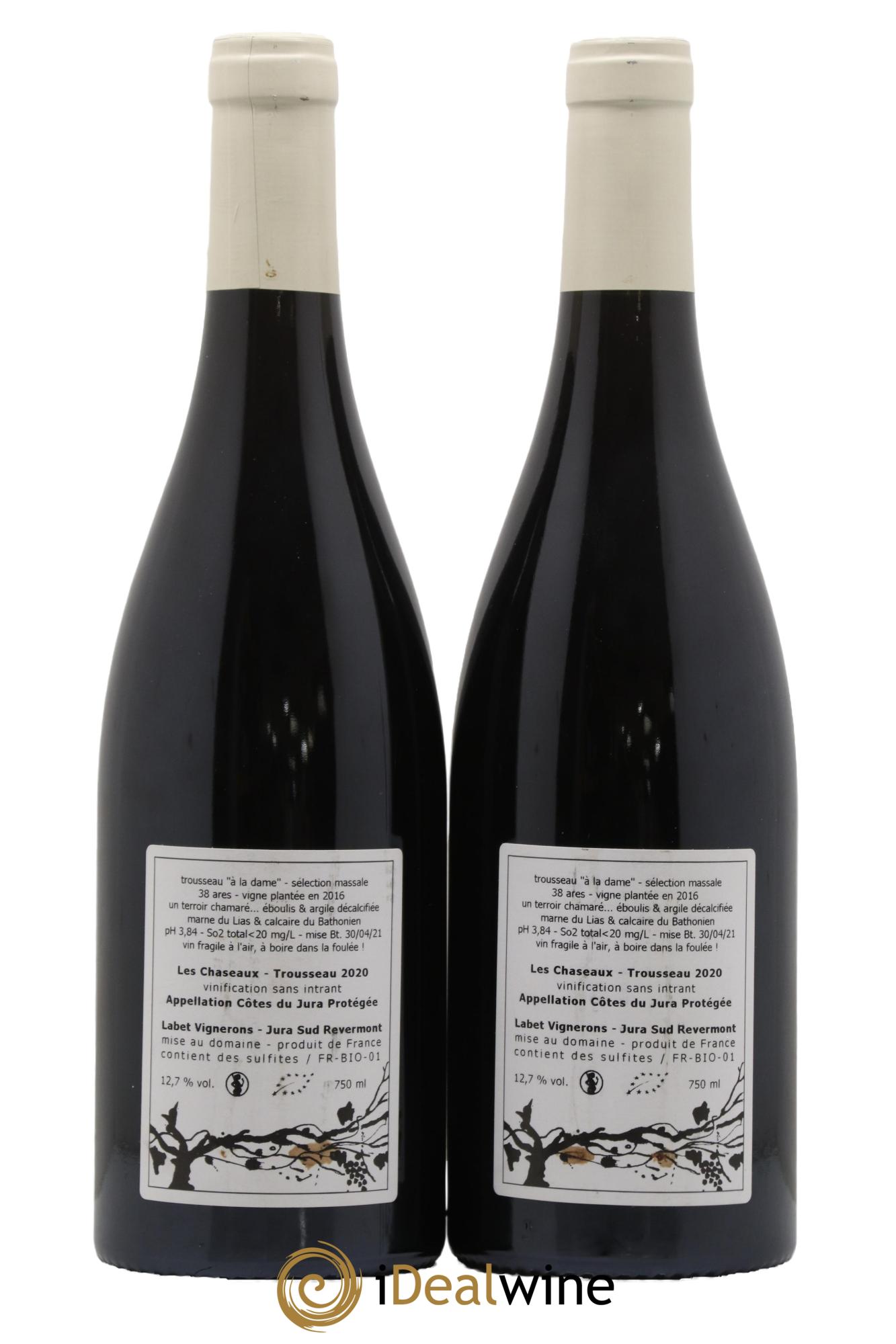 Côtes du Jura Trousseau Les Chaseaux Romain - Julien - Charline Labet 2020 - Lot de 2 bouteilles - 1