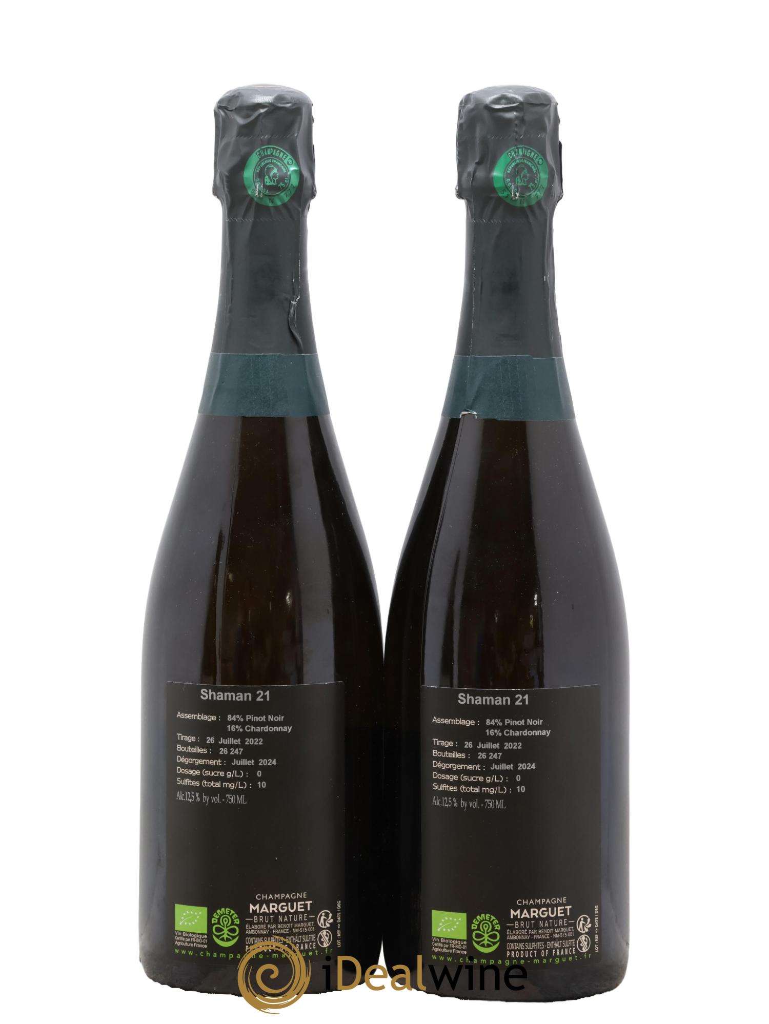 Shaman Grand Cru Brut Nature Marguet 2021 - Lot of 2 bottles - 1