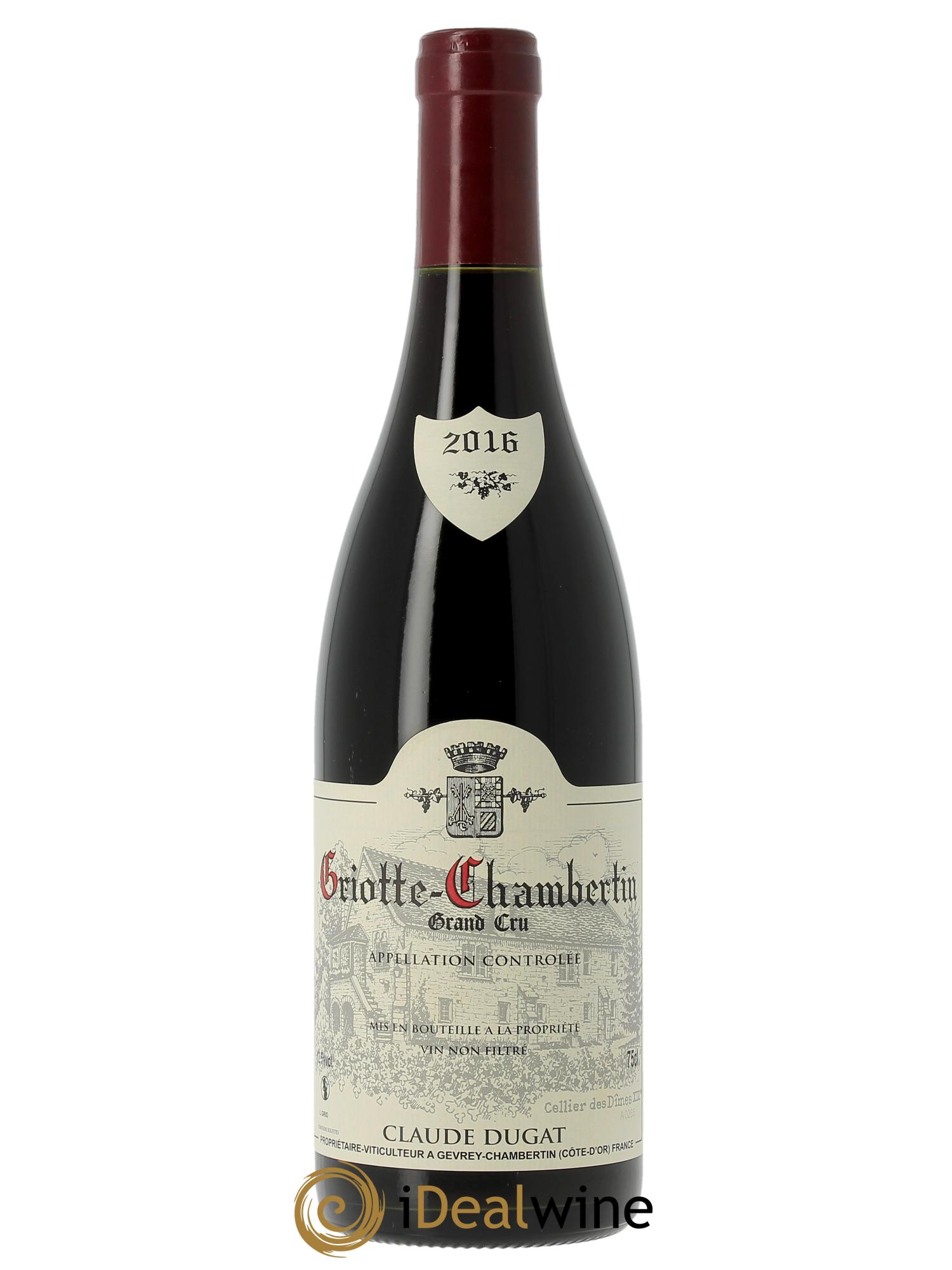 Griotte-Chambertin Grand Cru Claude Dugat  2016 - Lot de 1 bouteille - 0
