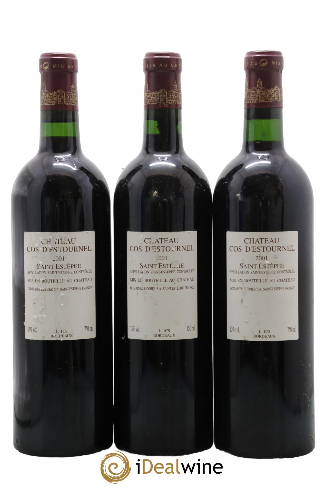 Cos d'Estournel 2ème Grand Cru Classé 2001 - Posten von 3 Flaschen - 1