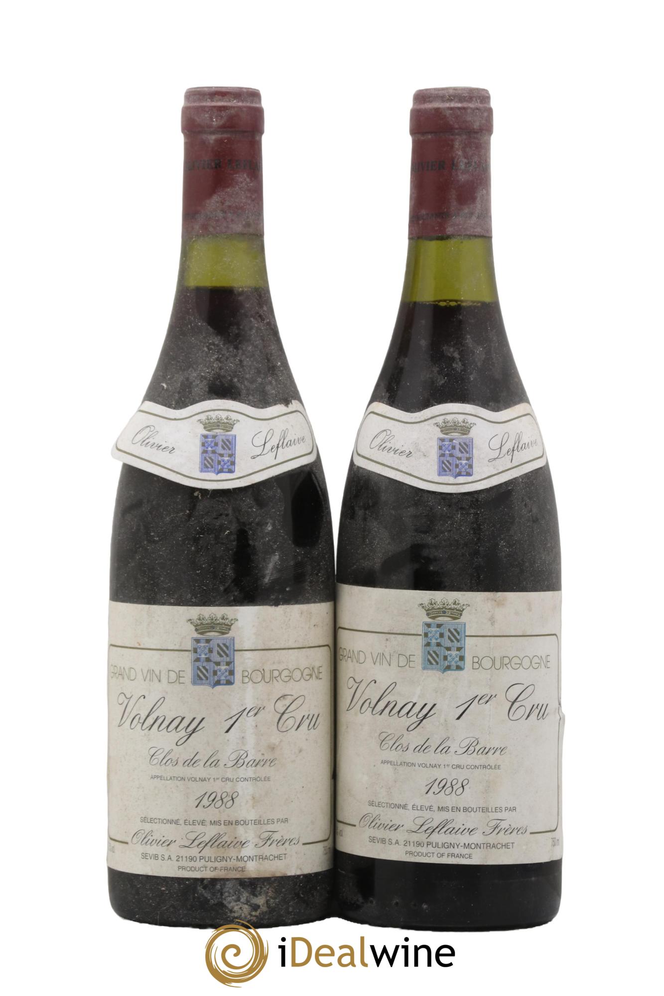 Volnay 1er Cru Clos de la Barre Olivier Leflaive 1988 - Lot de 2 bouteilles - 0