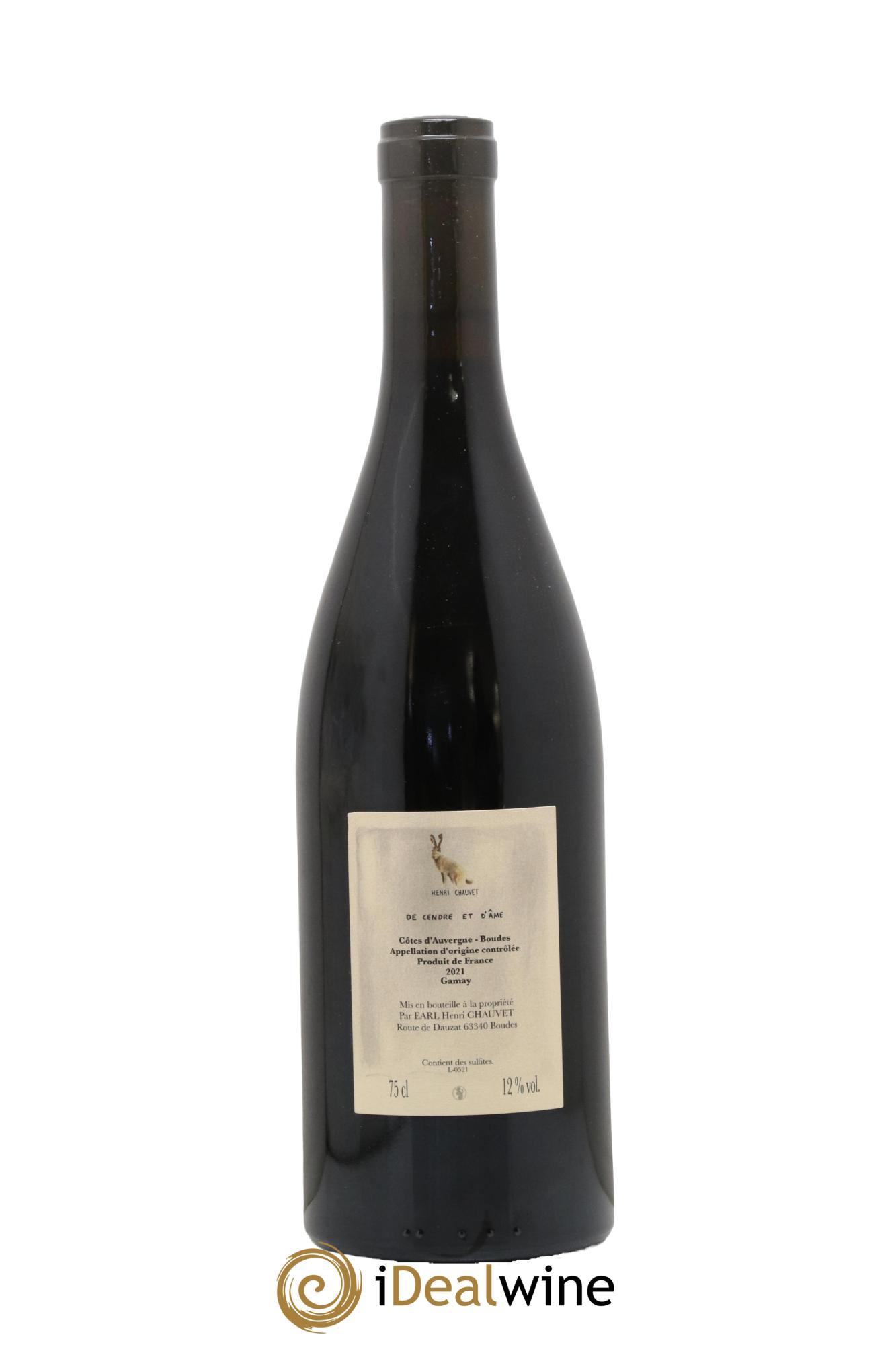 Côtes d'Auvergne AOP De Cendre et d'Ame Henri Chauvet 2021 - Lot of 1 bottle - 1
