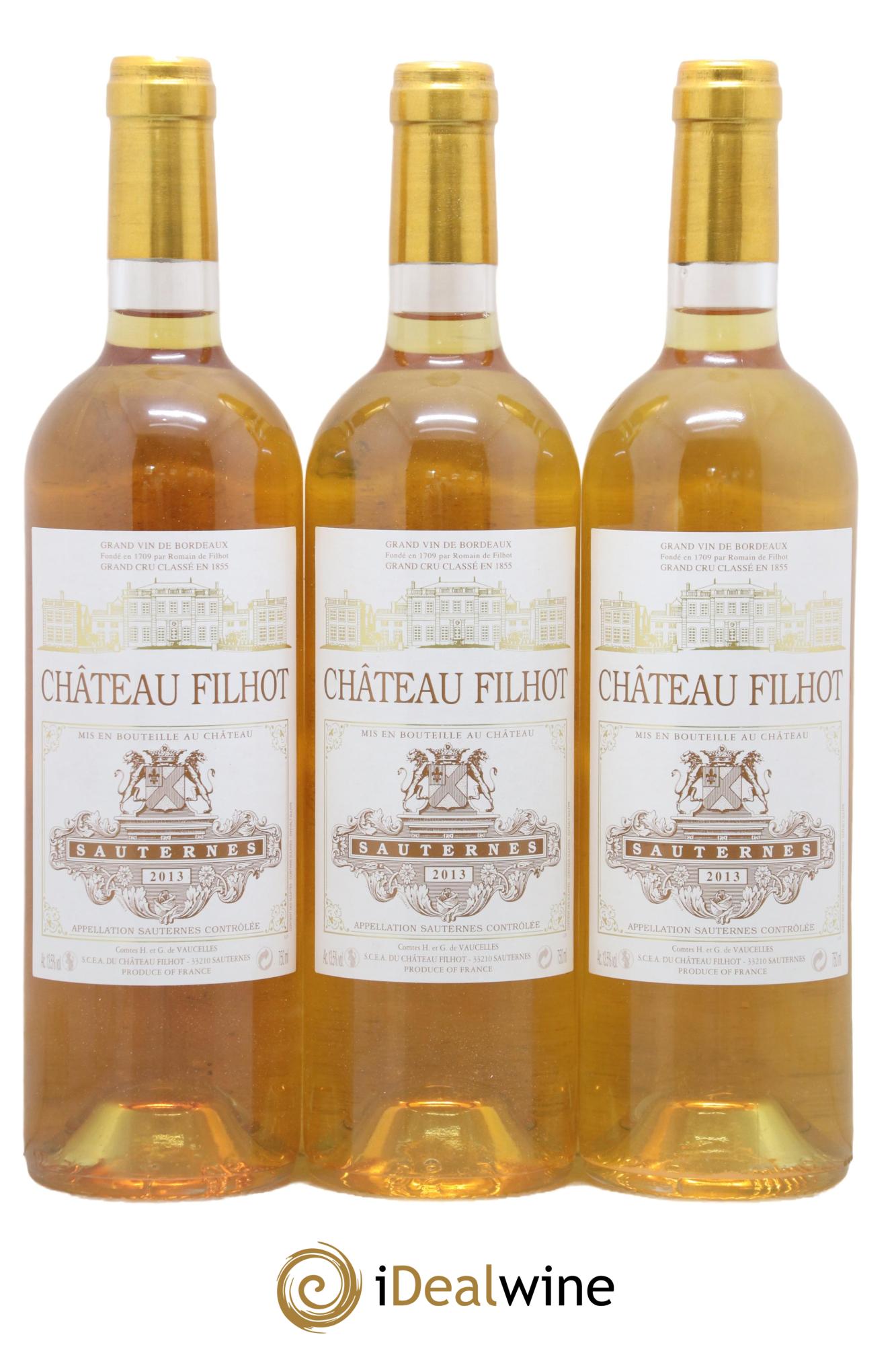 Château Filhot 2ème Grand Cru Classé 2013 - Lotto di 3 bottiglie - 0