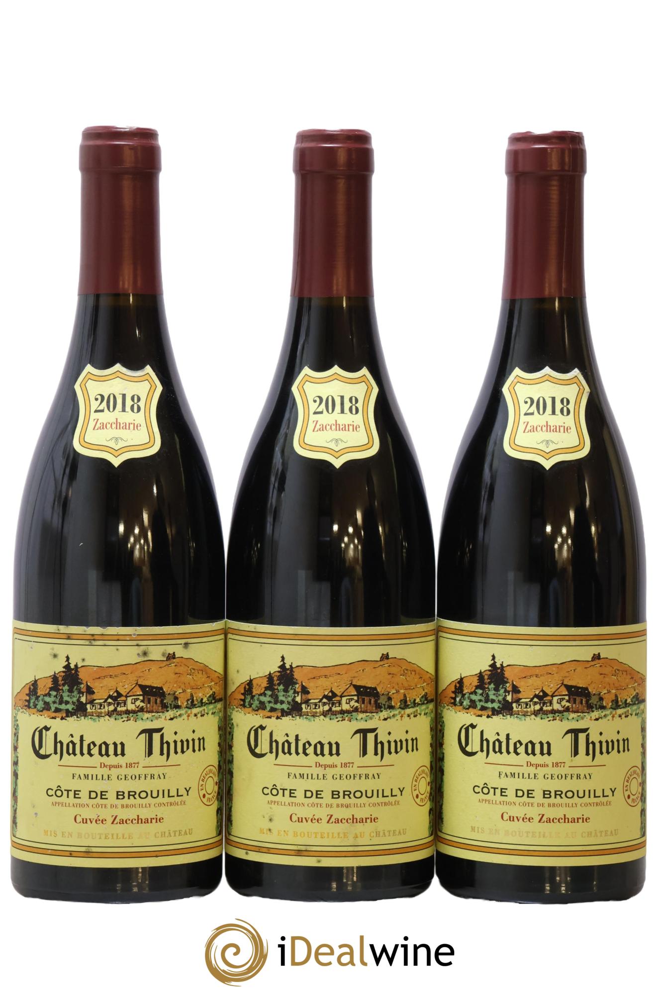 Côte de Brouilly Cuvée Zaccharie Château Thivin 2018 - Posten von 3 Flaschen - 0