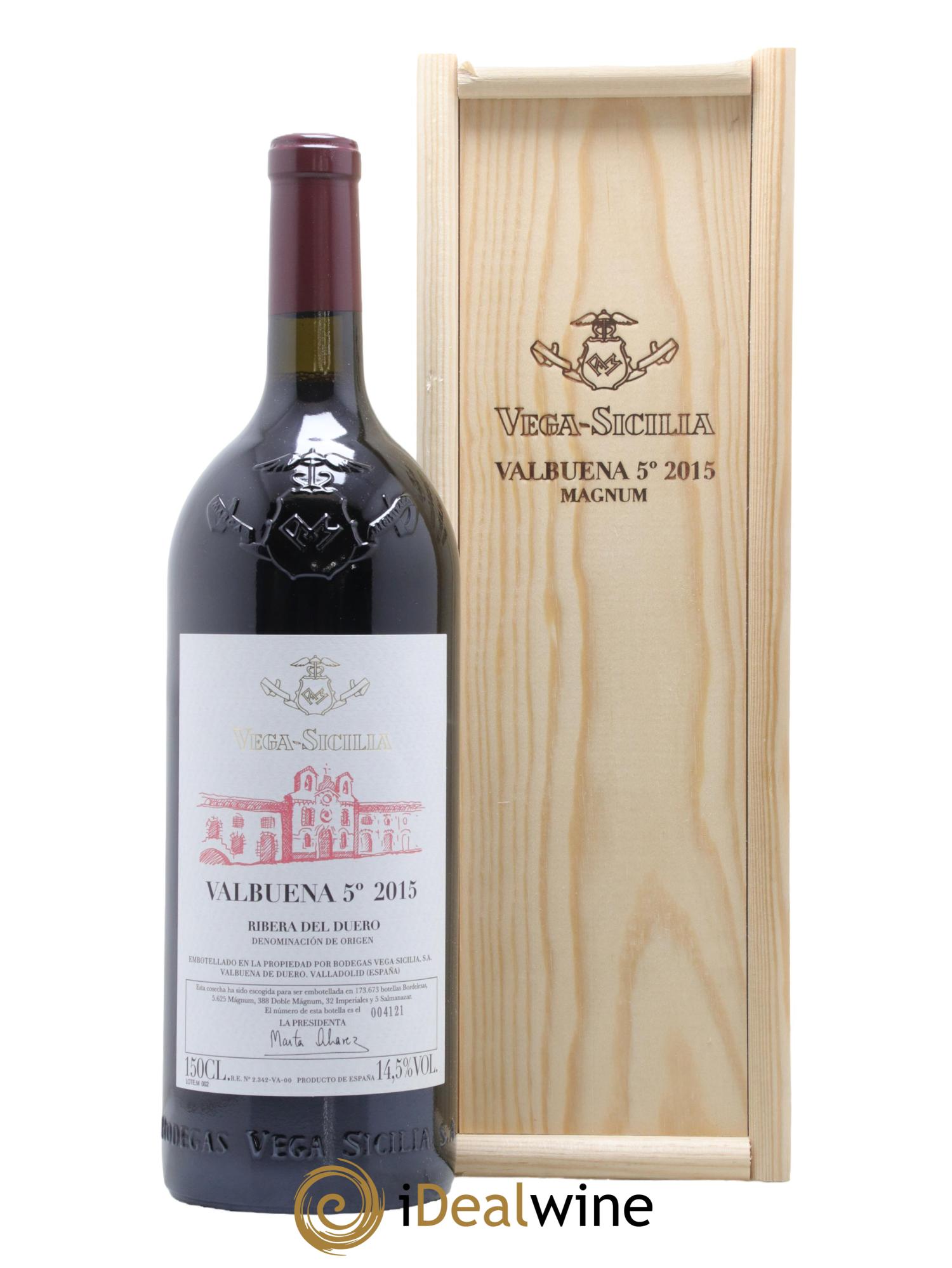 Ribera Del Duero DO Vega Sicilia Valbuena 5 ano Famille Alvarez 2015 - Lot of 1 magnum - 0