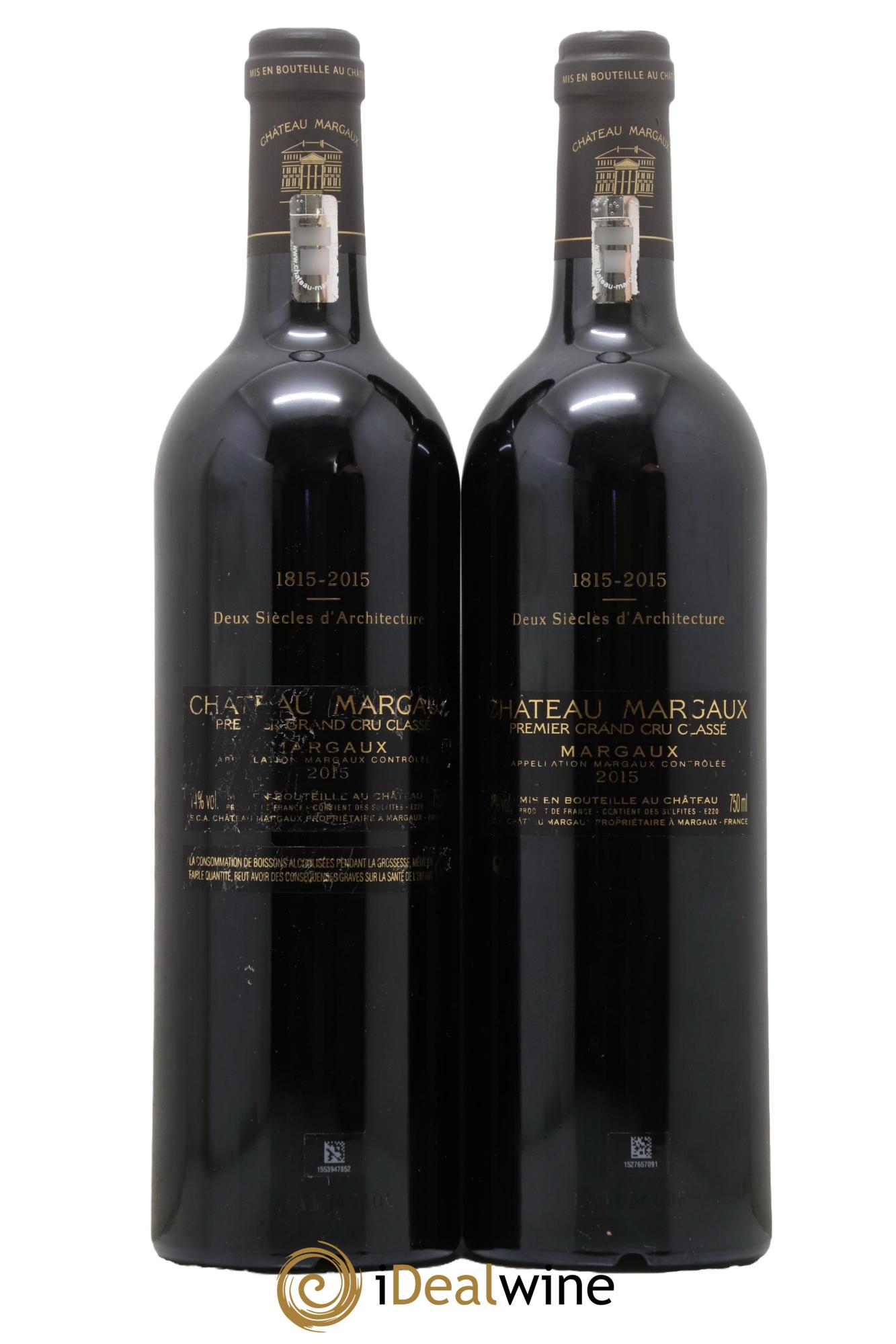 Château Margaux 1er Grand Cru Classé  2015 - Lot of 2 bottles - 1