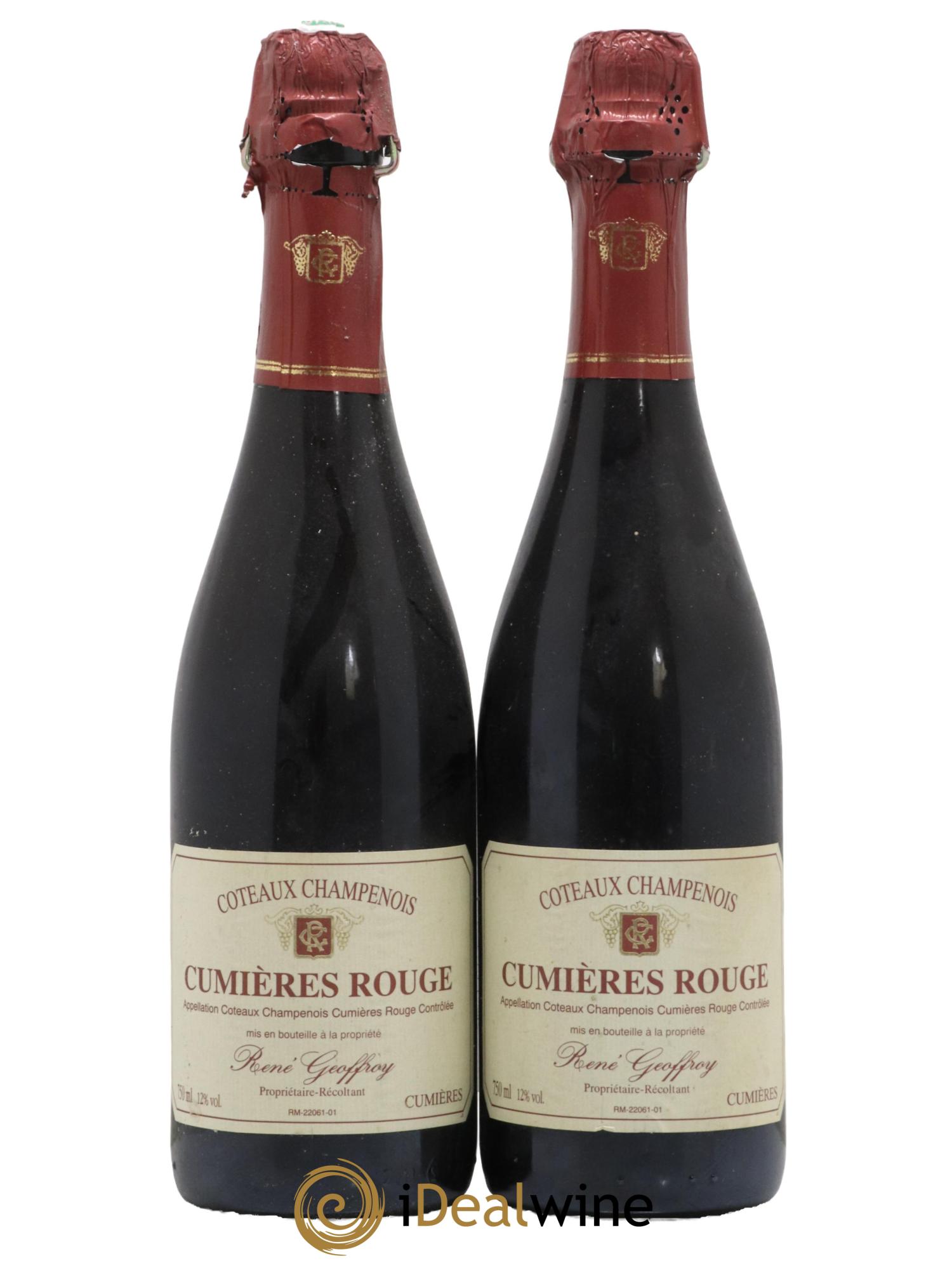 Coteaux Champenois Cumieres Domaine Rene Geoffroy - Lot of 2 bottles - 0