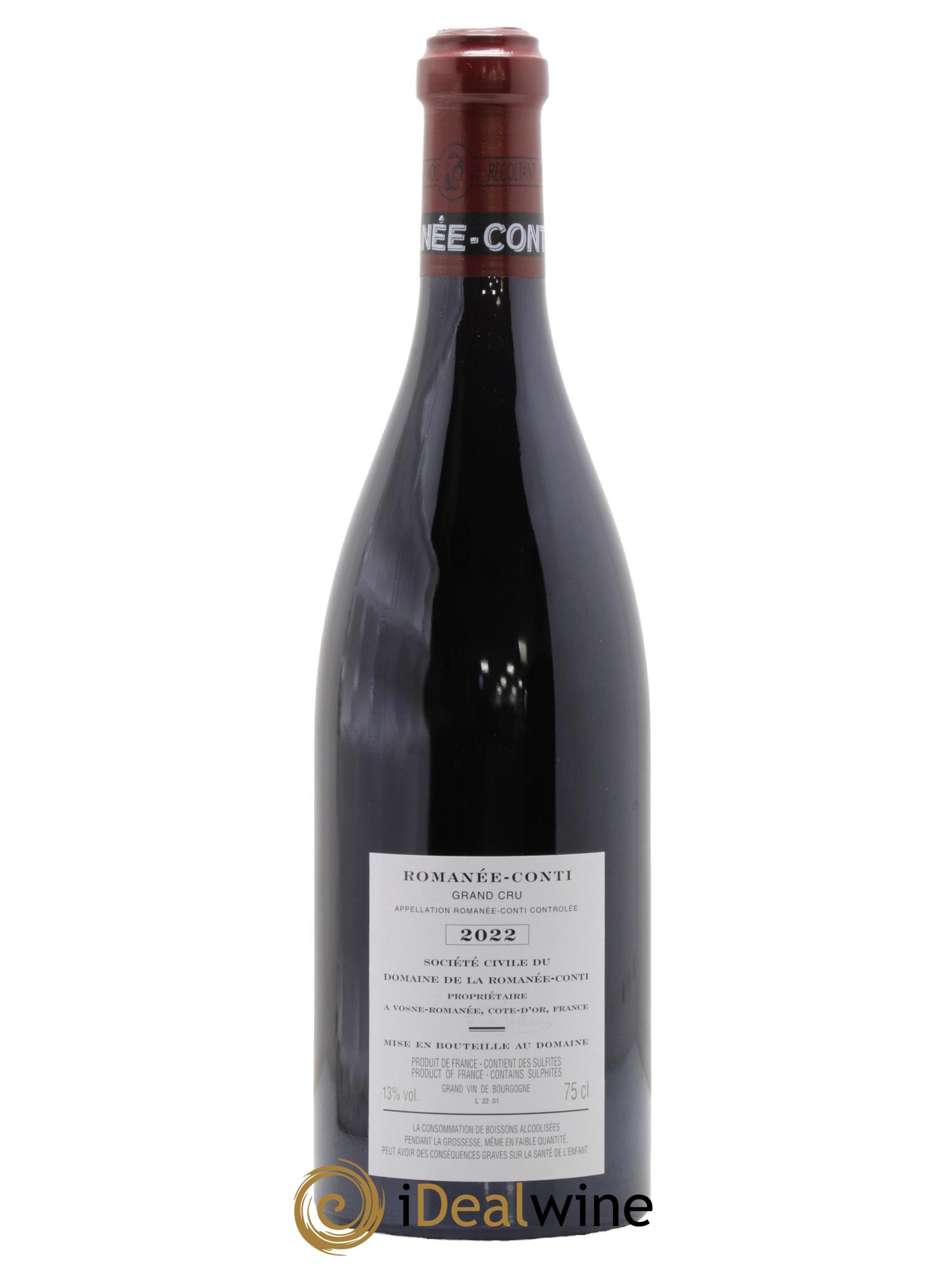 Romanée-Conti Grand Cru Domaine de la Romanée-Conti  2022 - Lot de 1 bouteille - 1