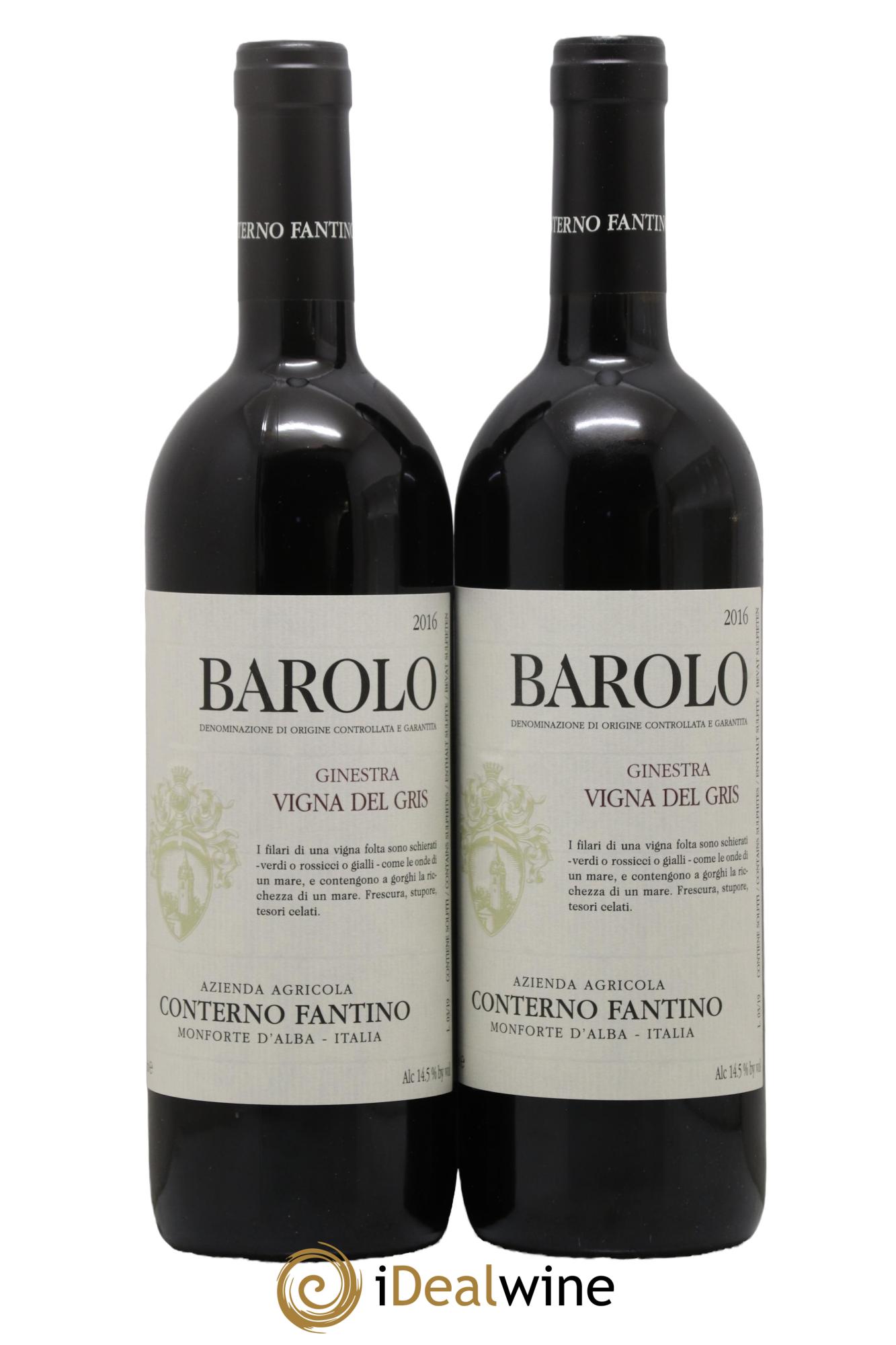 Barolo DOCG Ginestra Vigna Del gris Conterno Fantino 2016 - Lotto di 2 bottiglie - 0