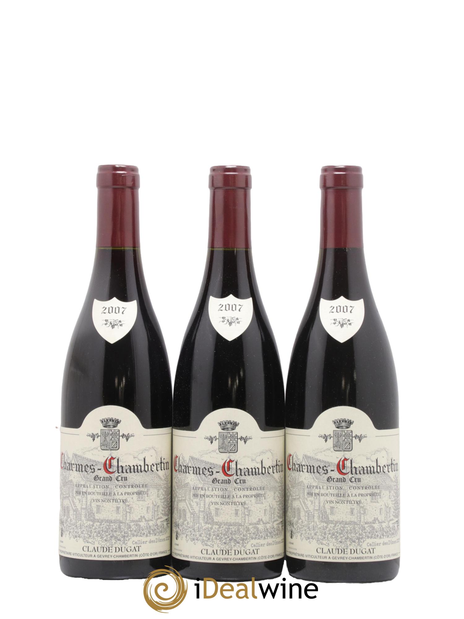 Charmes-Chambertin Grand Cru Claude Dugat 2007 - Lot of 3 bottles - 0