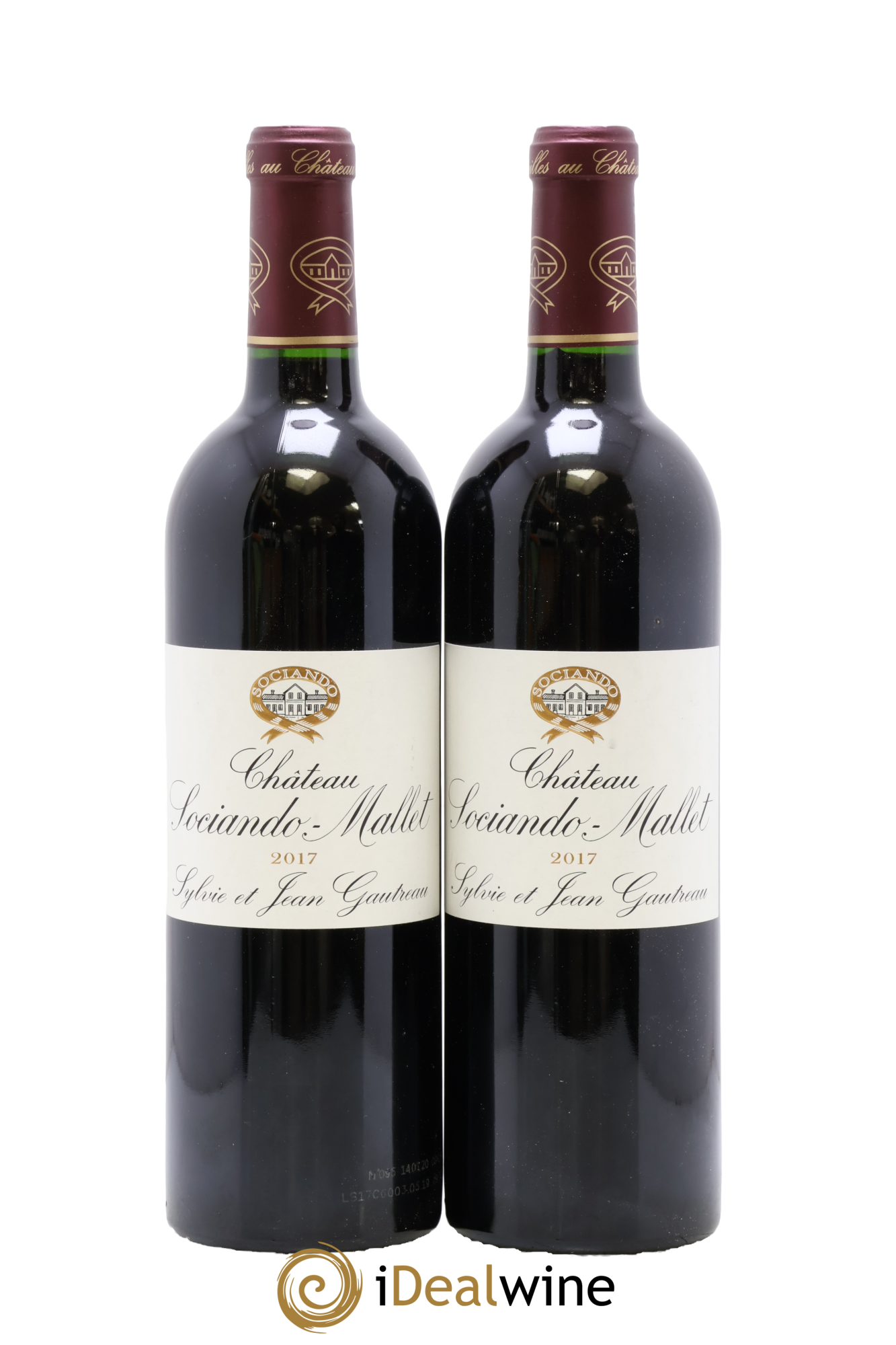 Château Sociando Mallet 2017 - Lotto di 2 bottiglie - 0