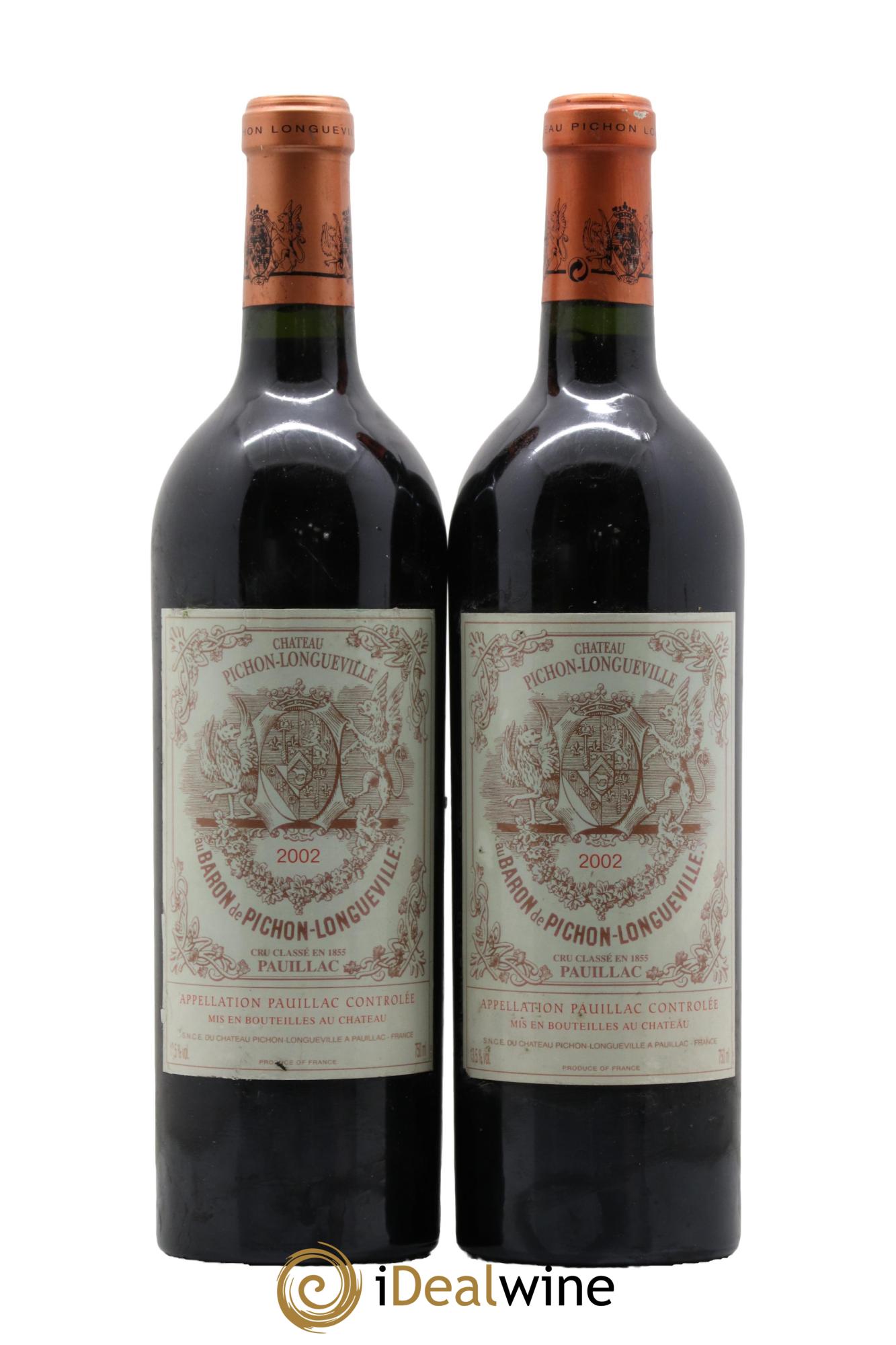 Pichon Longueville Baron 2ème Grand Cru Classé 2002 - Lot de 2 bouteilles - 0