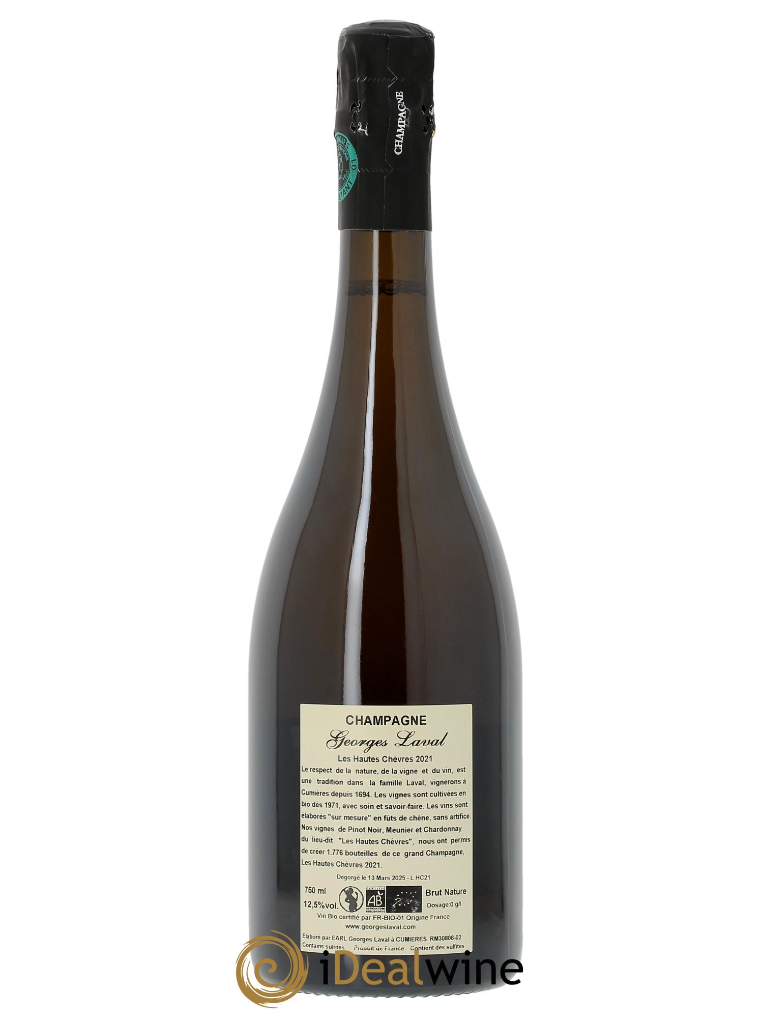Les Hautes Chèvres 1er Cru Brut Nature Georges Laval  2021 - Lot de 1 bouteille - 1