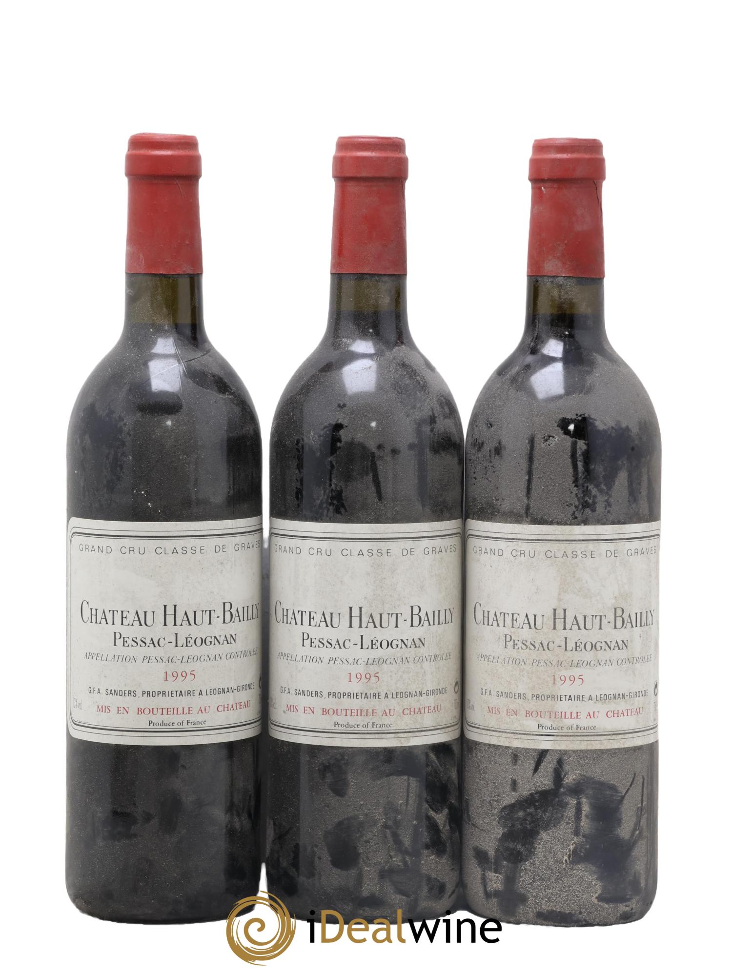 Château Haut-Bailly Cru Classé de Graves 1995 - Lot of 3 bottles - 0