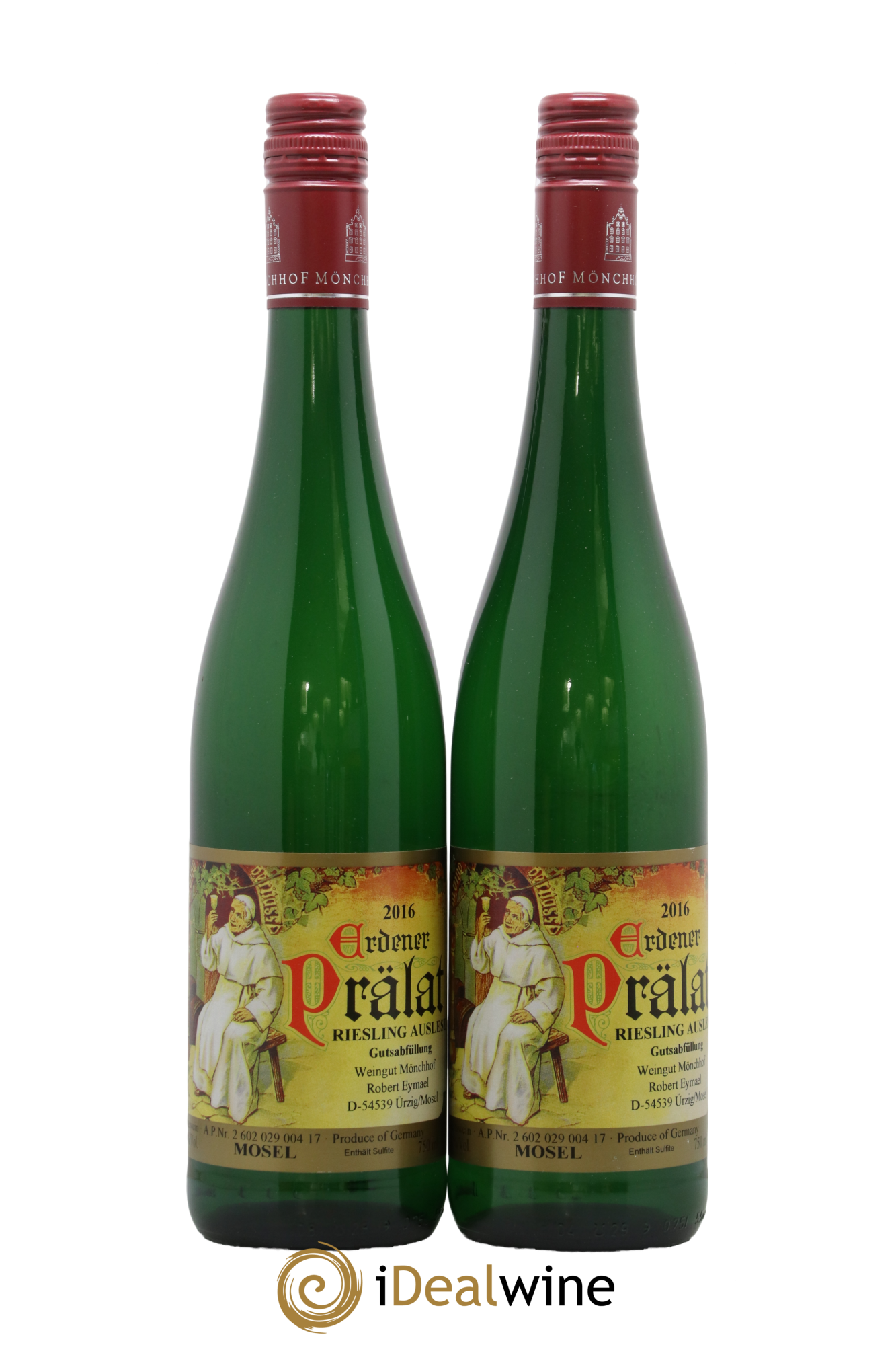Allemagne Mosel-Saar Riesling Auslese Monchhof Pralat 2016 - Lot de 2 bouteilles - 0