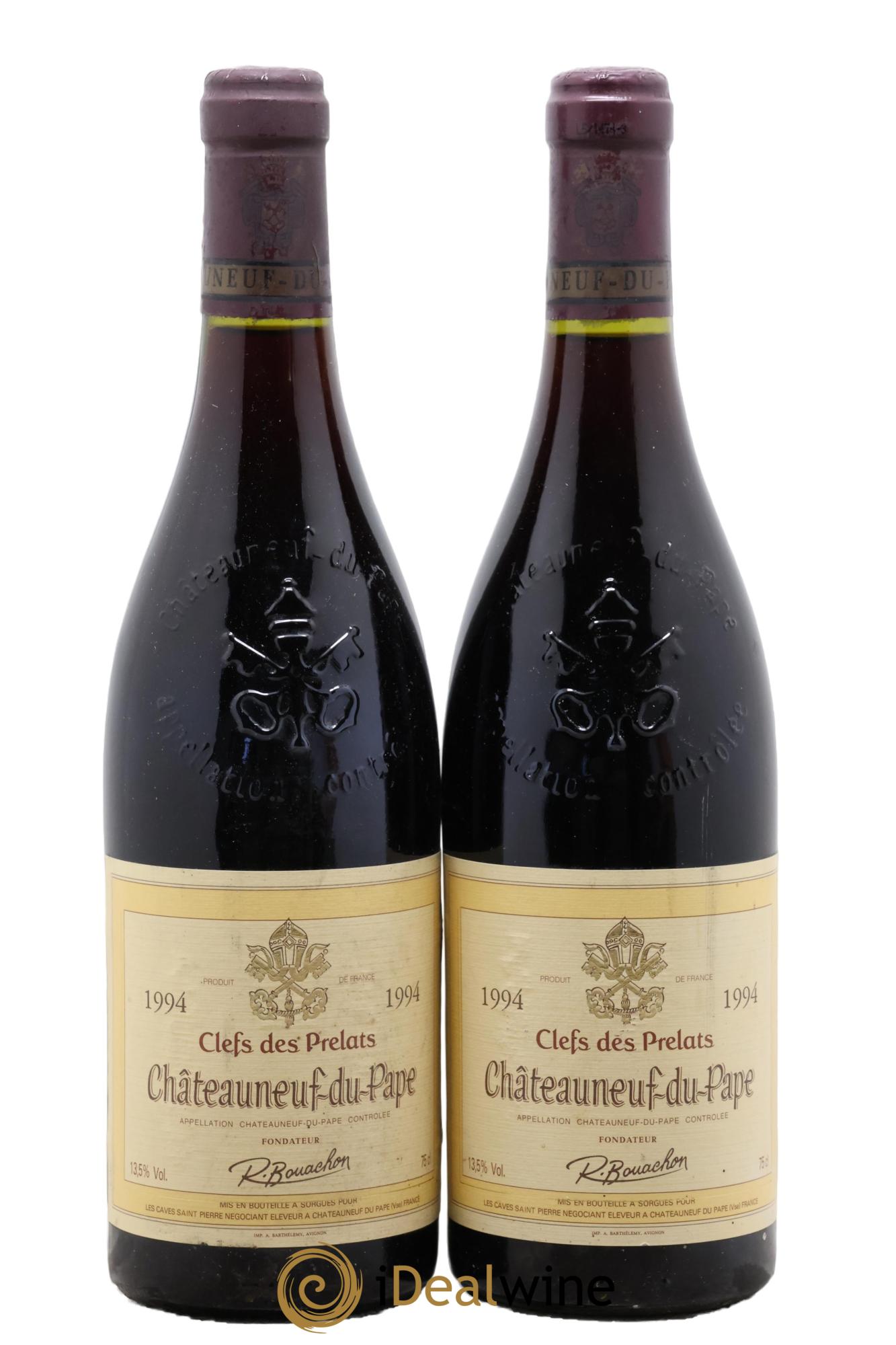 Châteauneuf-du-Pape Clefs des Prélats R. Bouachon 1994 - Lotto di 2 bottiglie - 0