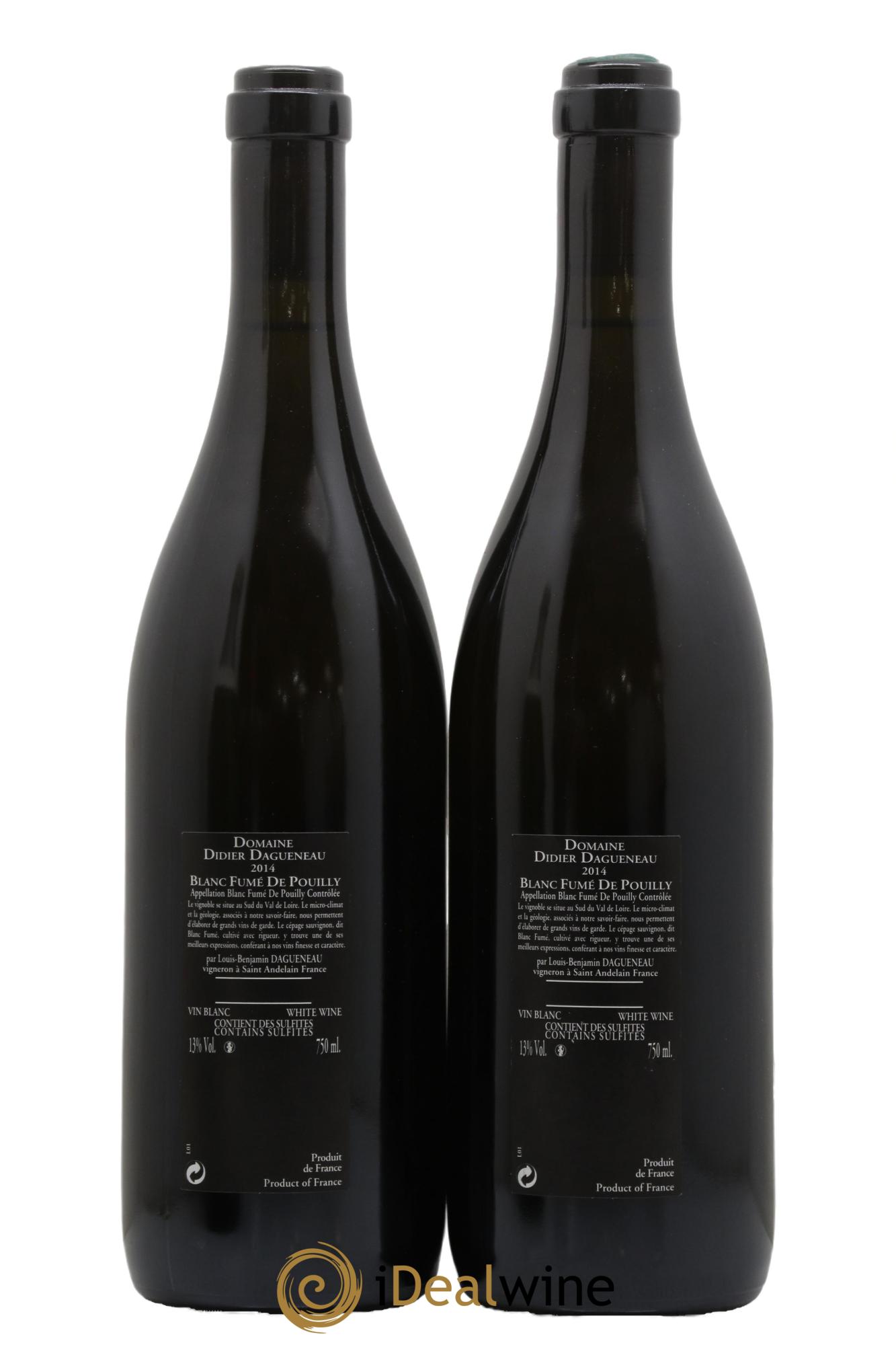 Vin de France (anciennement Pouilly-Fumé) Silex Dagueneau (Domaine Didier - Louis-Benjamin) 2014 - Lot of 2 bottles - 1
