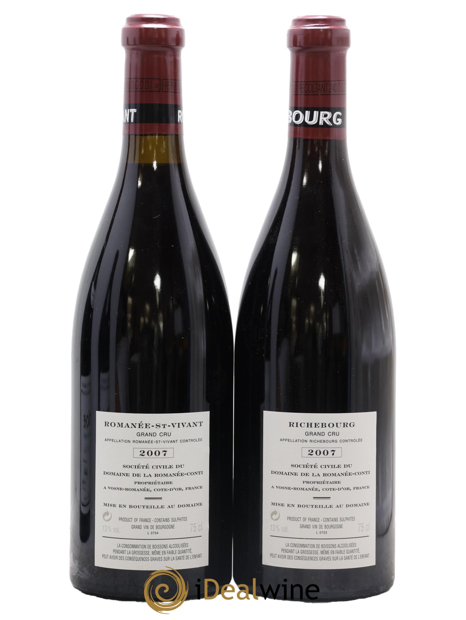 Assortiment 2007 Domaine de la Romanée-Conti 2007 - Posten von 4 Flaschen - 2