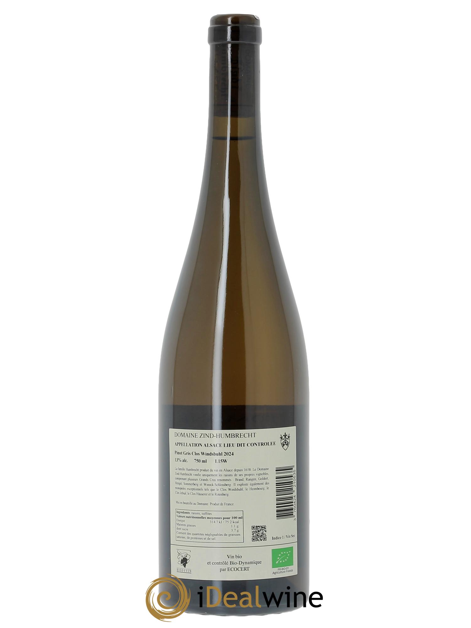 Alsace Pinot Gris Clos Windsbuhl Zind-Humbrecht (Domaine) 2024 - Lot de 1 bouteille - 1