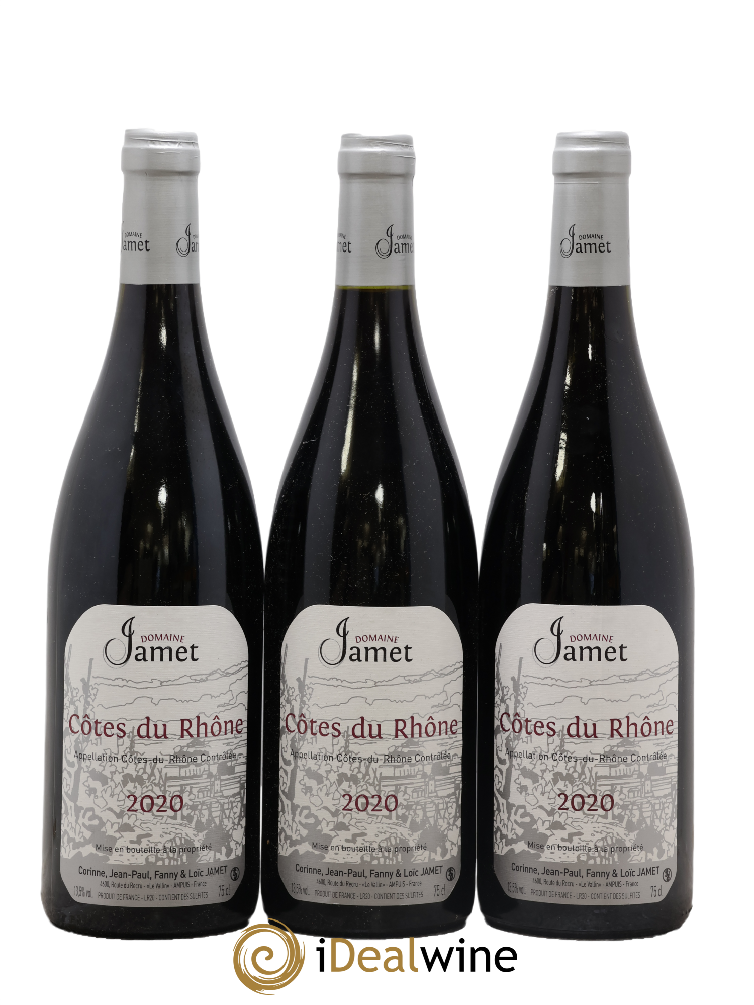 Côtes-du-Rhône Jamet (Domaine) 2020 - Lot de 3 bouteilles - 0