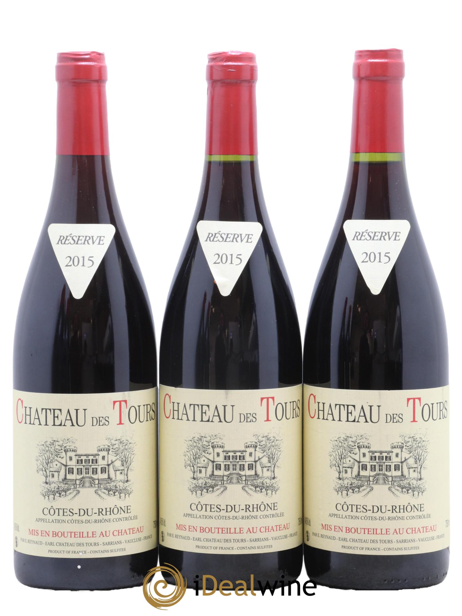 Côtes-du-Rhône Château des Tours Emmanuel Reynaud 2015 - Lot de 3 bouteilles - 0