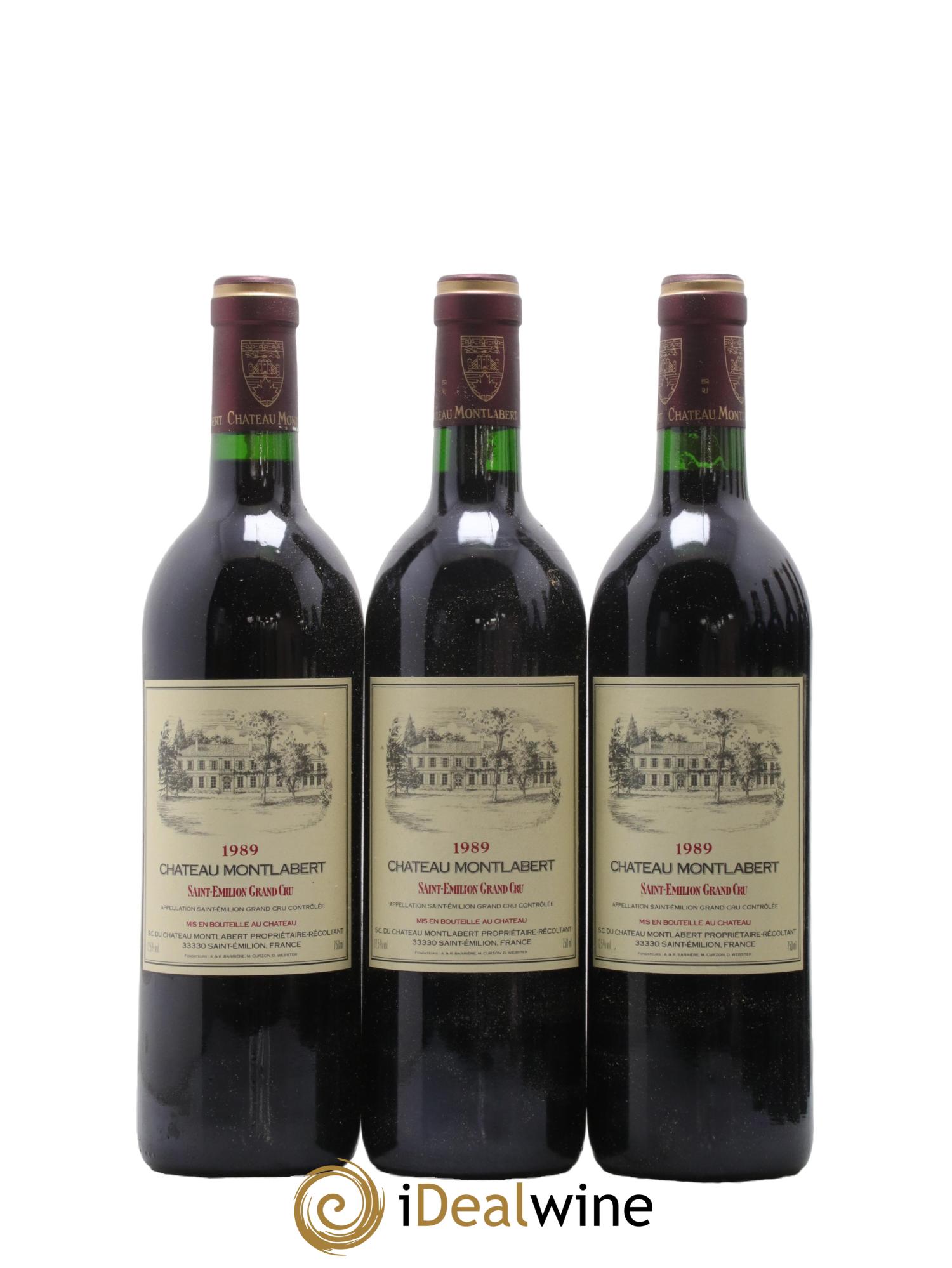 Saint-Émilion Grand Cru Chateau Montlabert 1989 - Lot de 12 bouteilles - 2