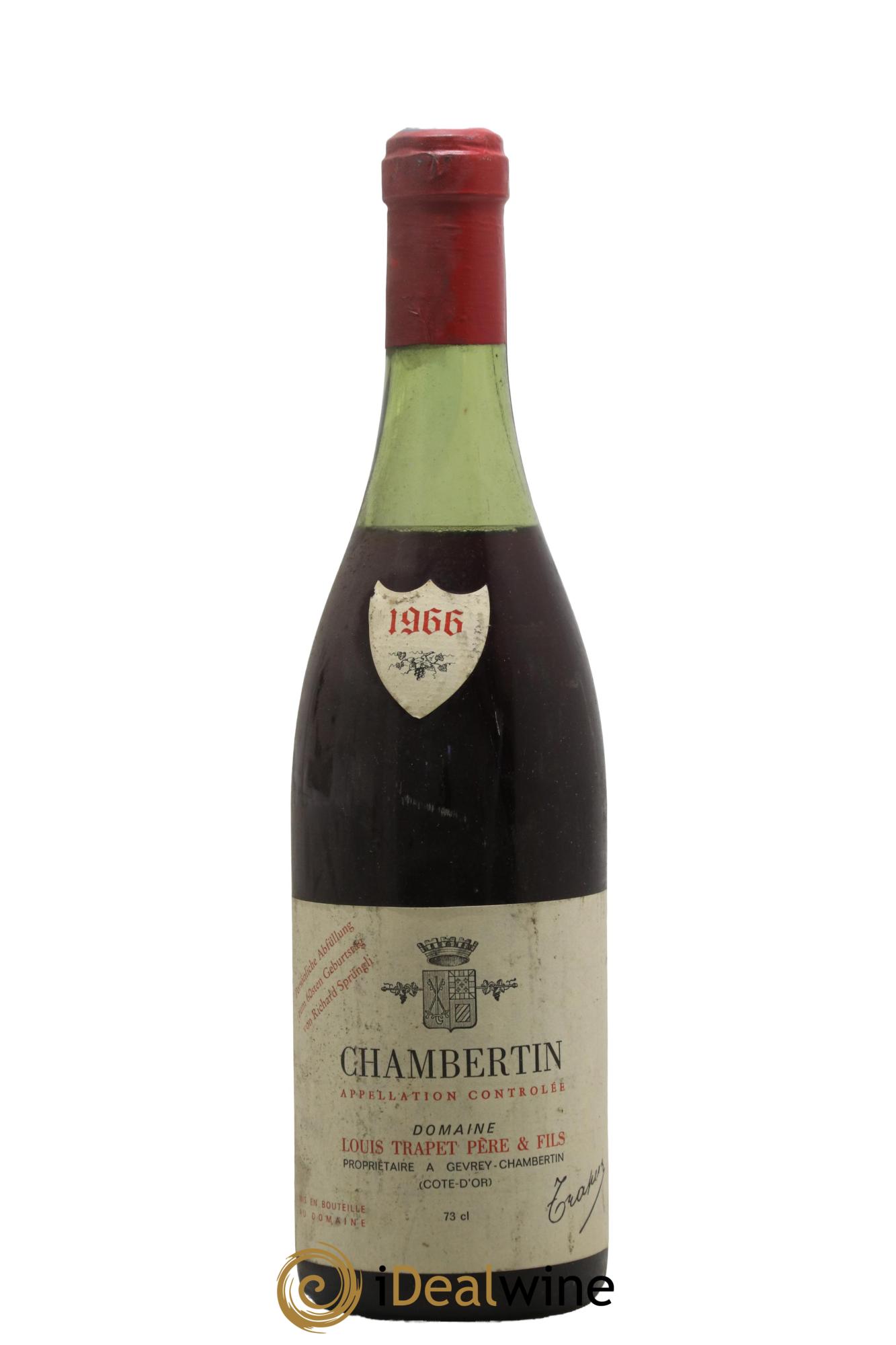 Chambertin Grand Cru Domaine Trapet Louis Trapet Père & Fils 1966 - Lot de 1 bouteille - 0