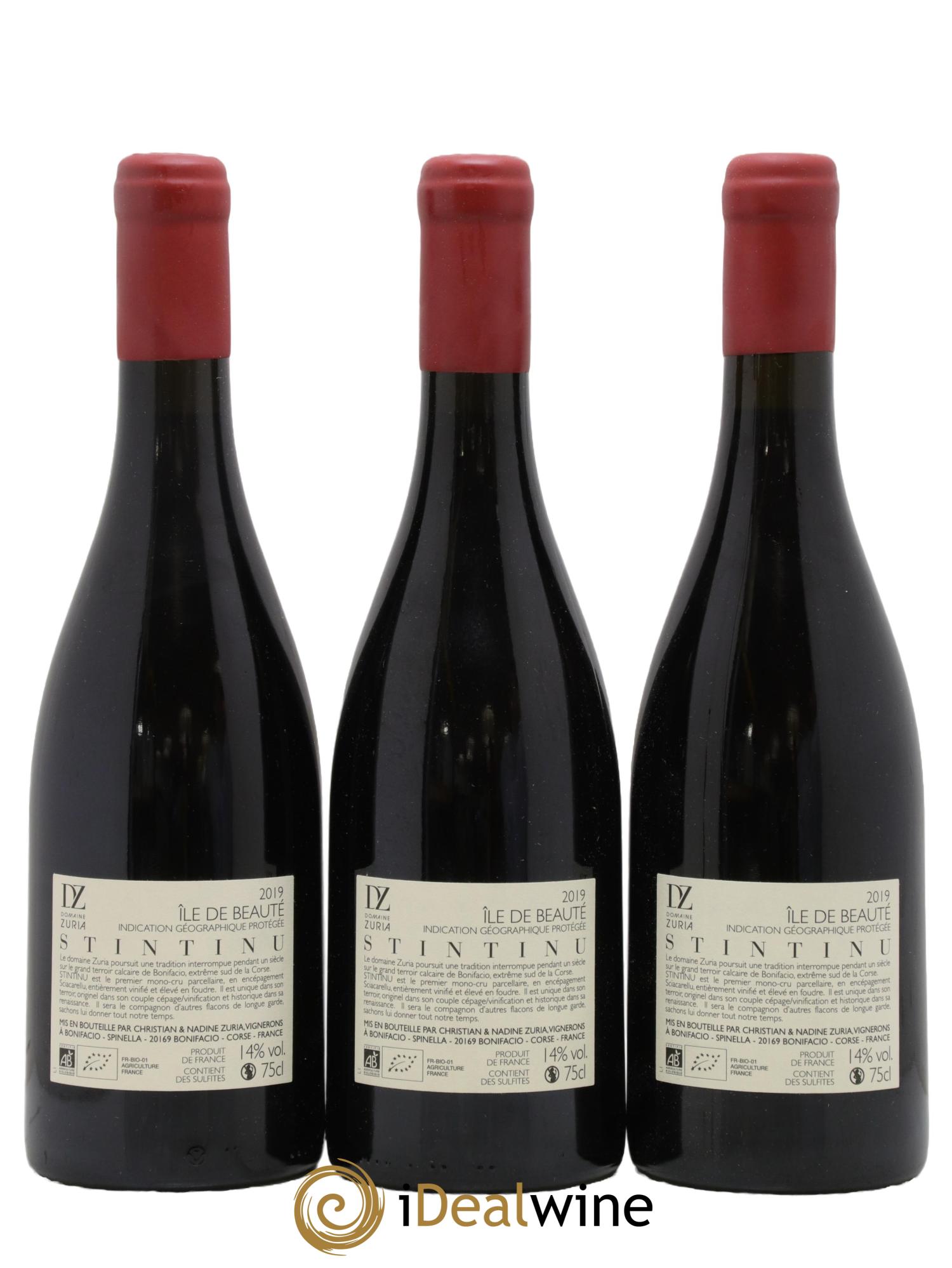 Vin de Corse Ile de Beauté Stintinu Domaine Zuria 2019 - Lotto di 3 bottiglie - 1
