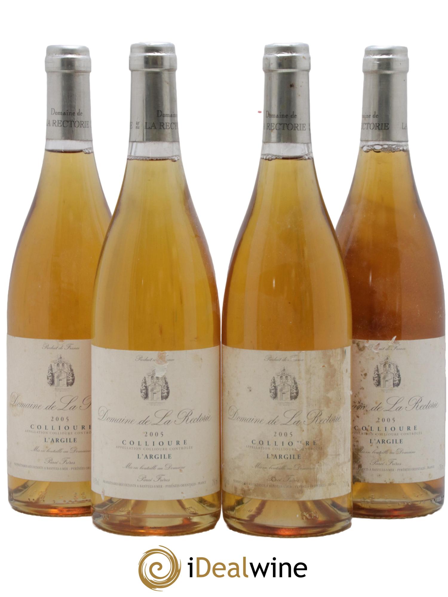 Collioure La Rectorie (Domaine de) L'Argile Thierry et Jean Emmanuel Parcé 2005 - Lotto di 4 bottiglie - 0